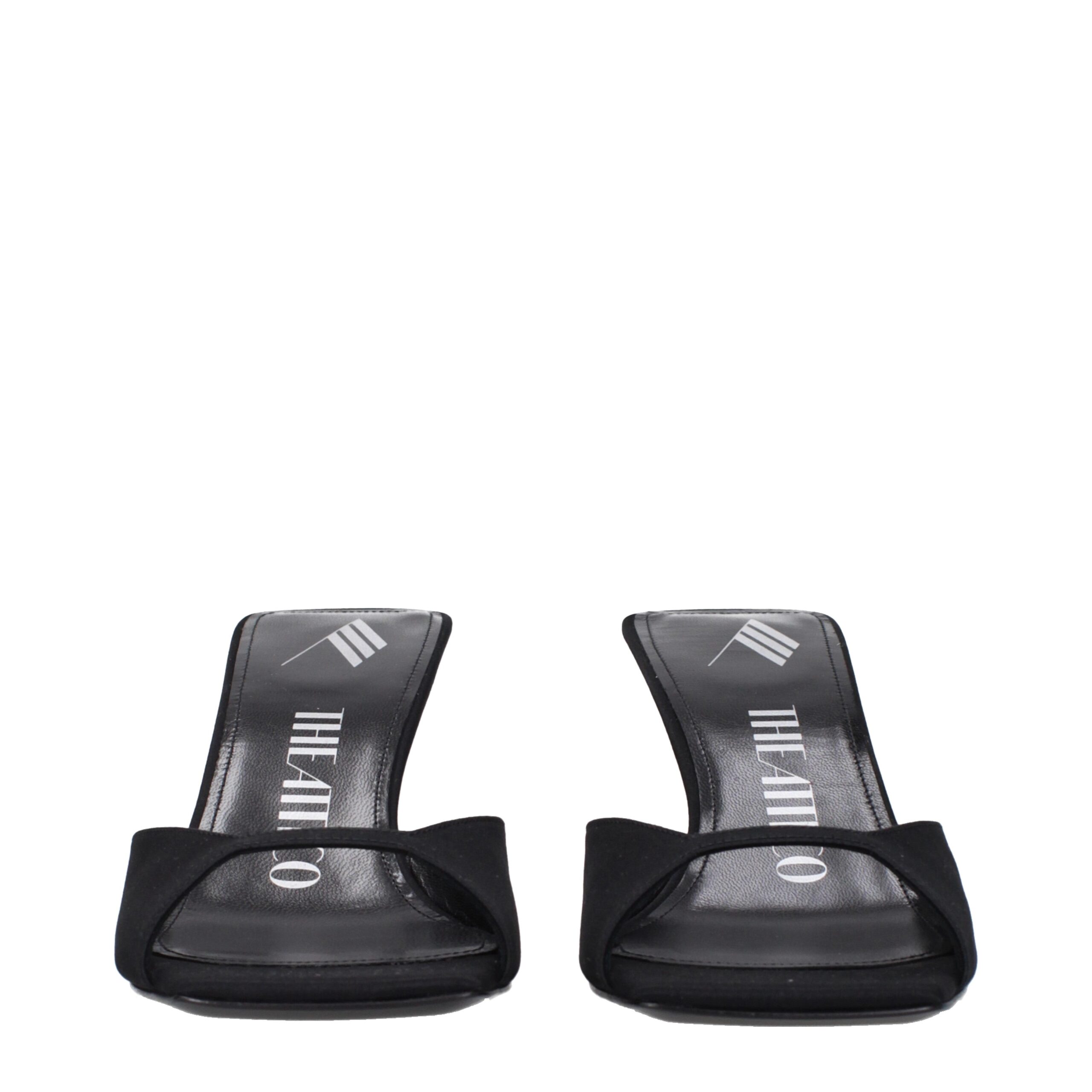 The Attico Black Satin Stiletto Heel Sandals - Image 3