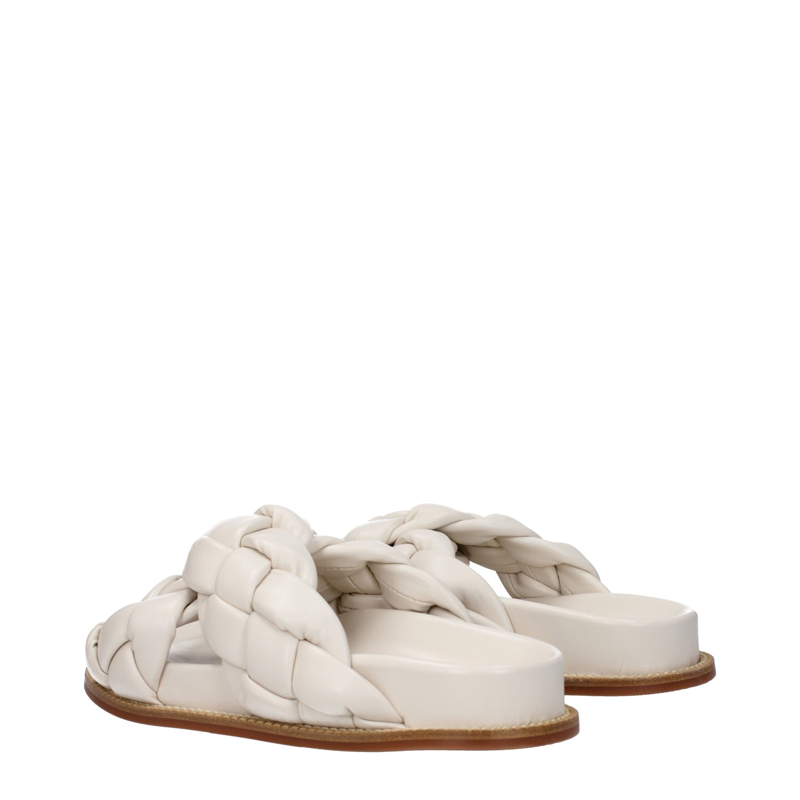 Fabiana Filippi Beige Leather Slippers - Image 4