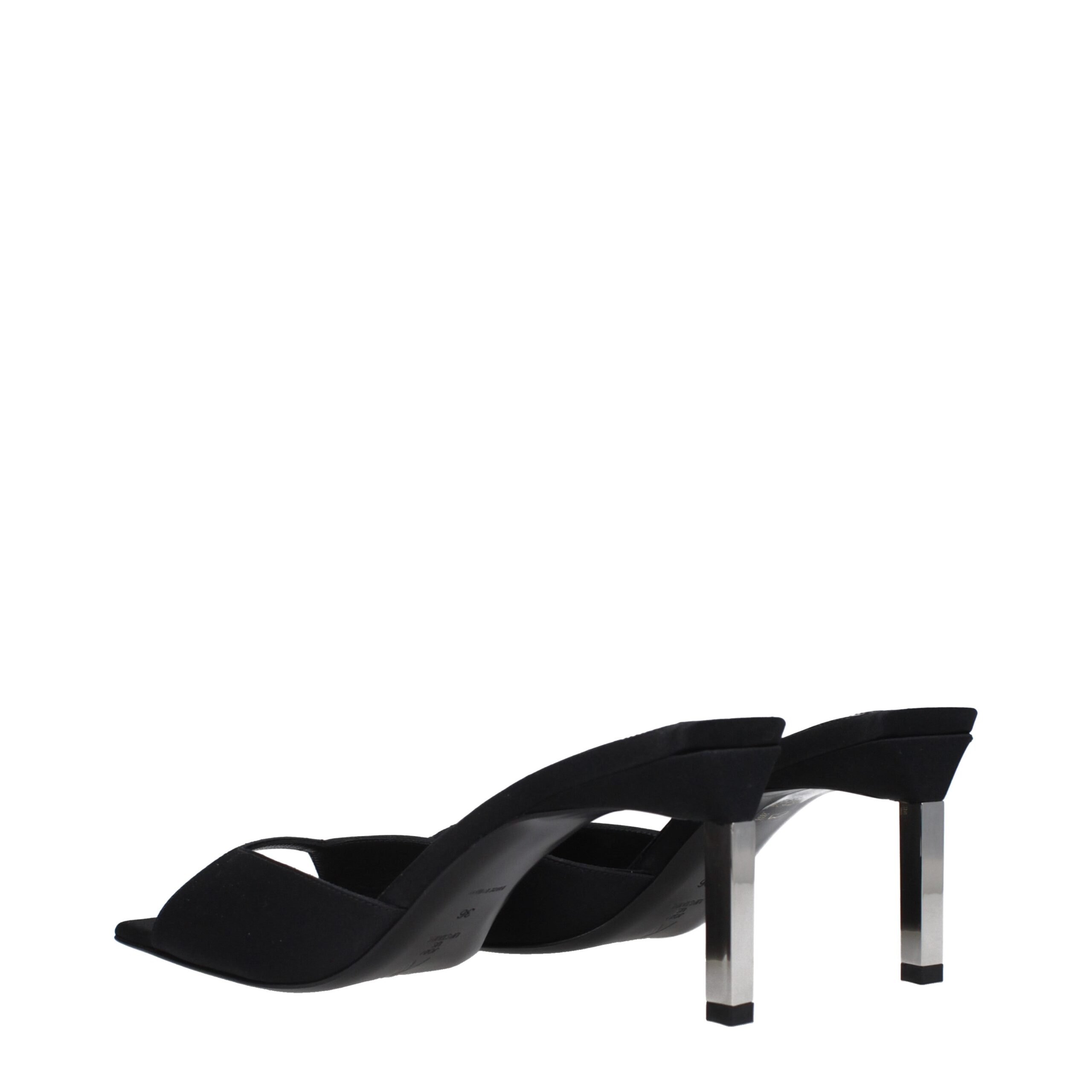 The Attico Black Satin Stiletto Heel Sandals - Image 4
