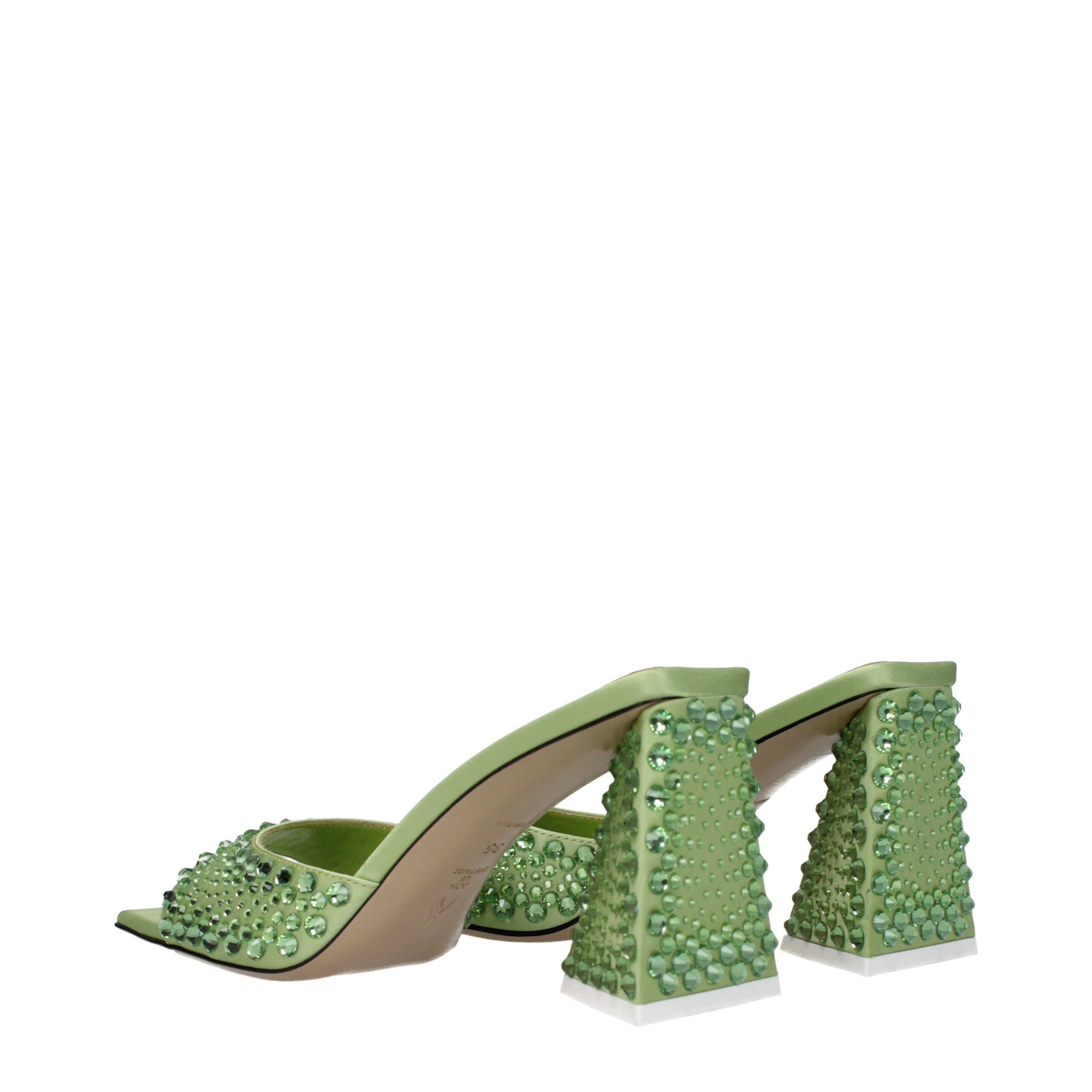 The Attico Green Satin Stiletto Heel Sandals - Image 4
