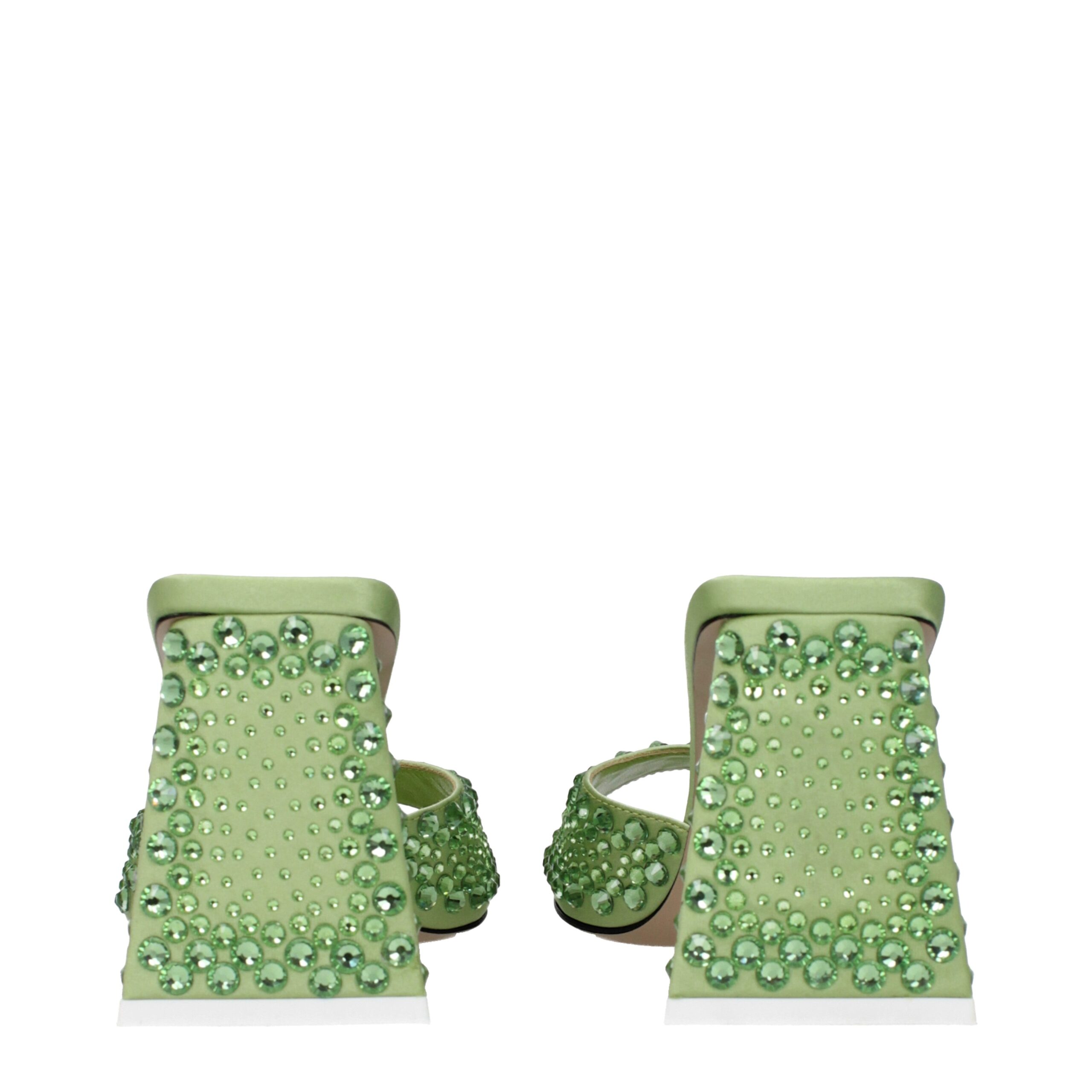 The Attico Green Satin Stiletto Heel Sandals - Image 5