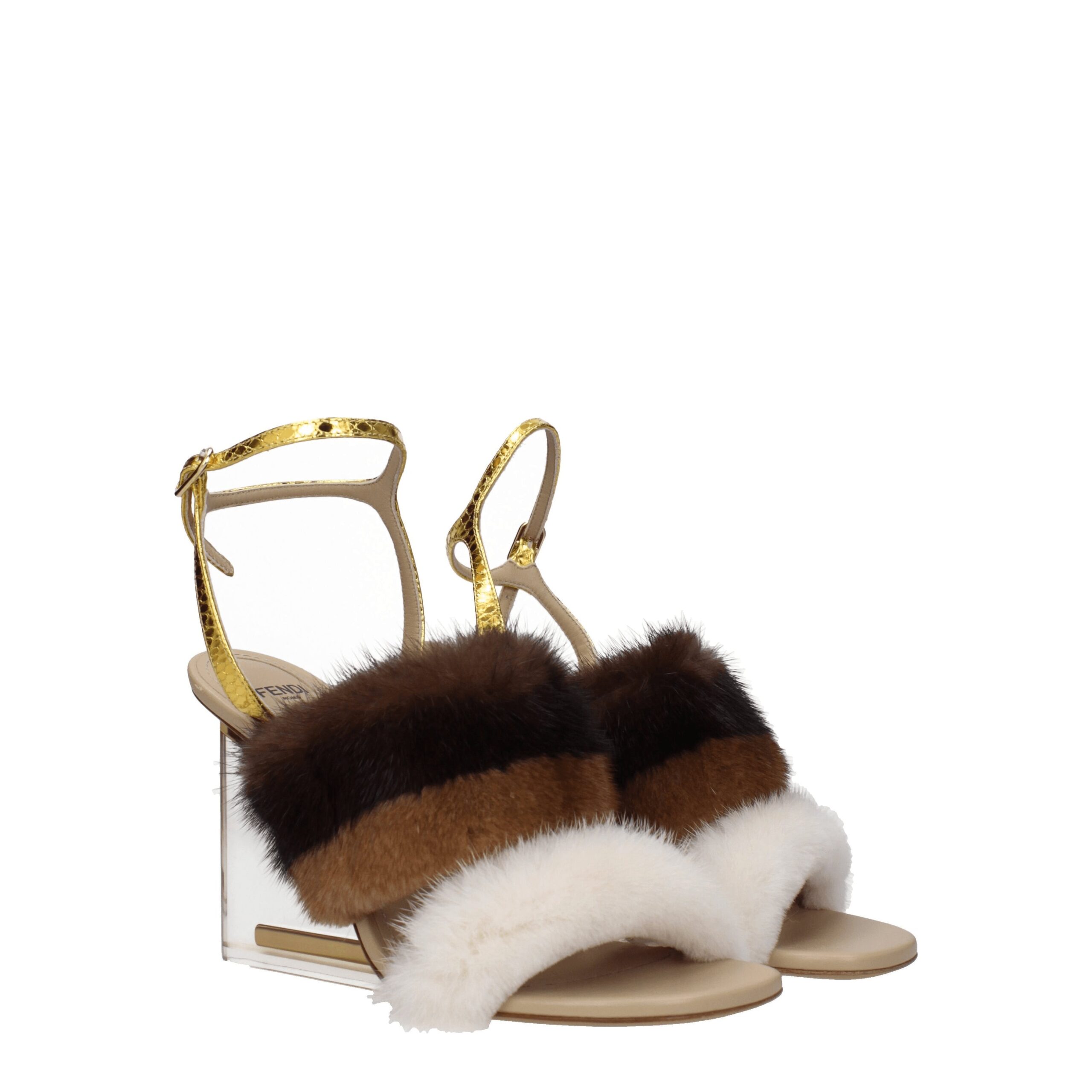 Fendi Brown Mink Strap-On Sandals - Image 2