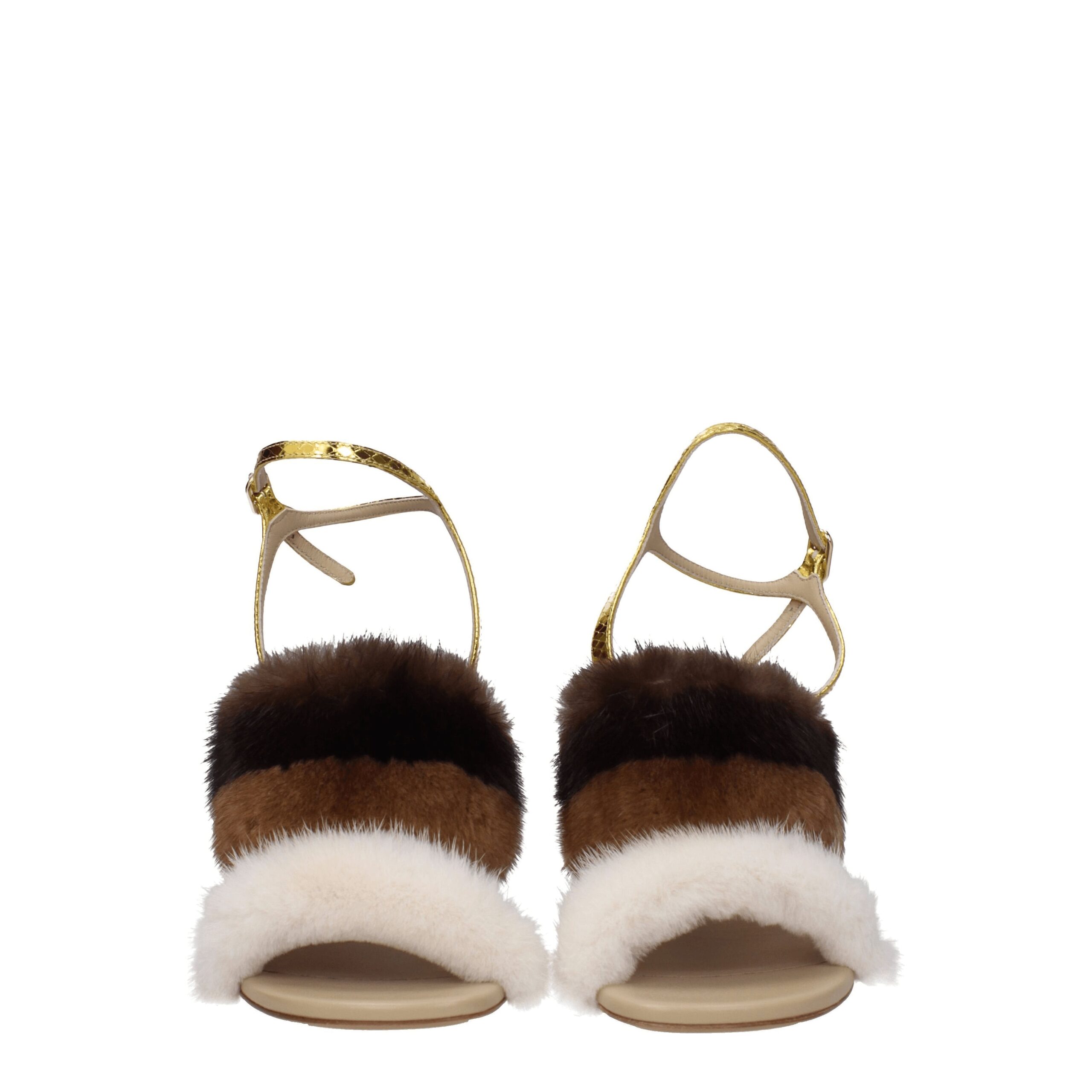 Fendi Brown Mink Strap-On Sandals - Image 3