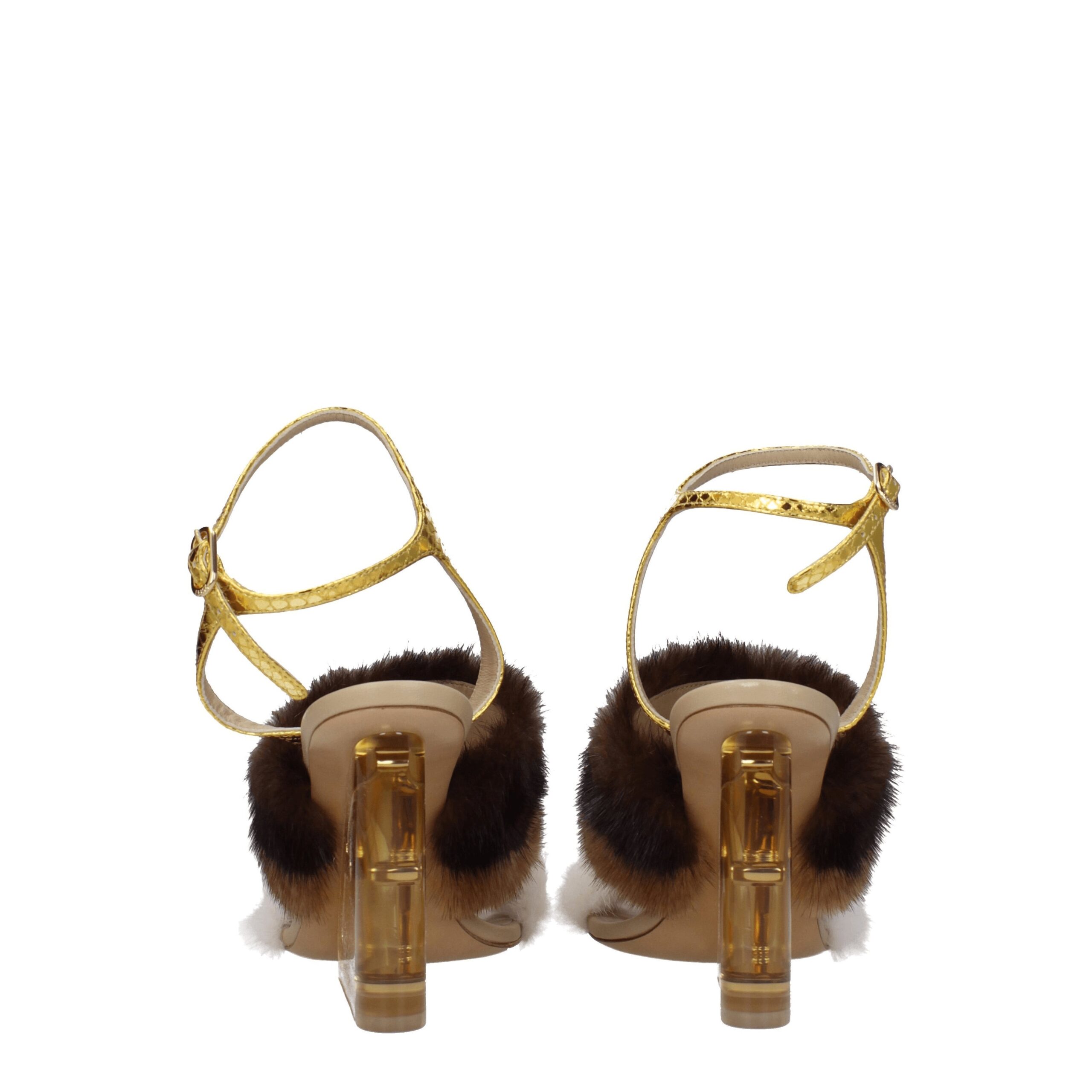 Fendi Brown Mink Strap-On Sandals - Image 4