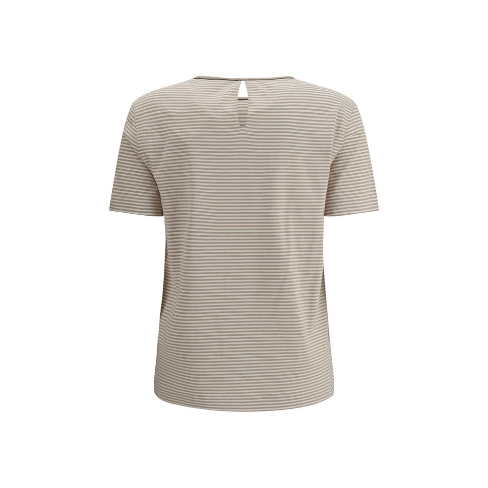 Brunello Cucinelli Beige Cotton T-Shirt - Image 2