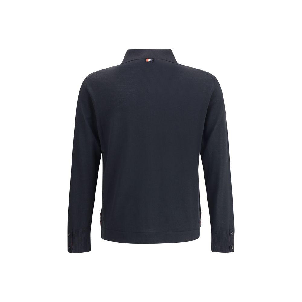 Thom Browne Black Fleece Wool Sweatshirt - Image 2