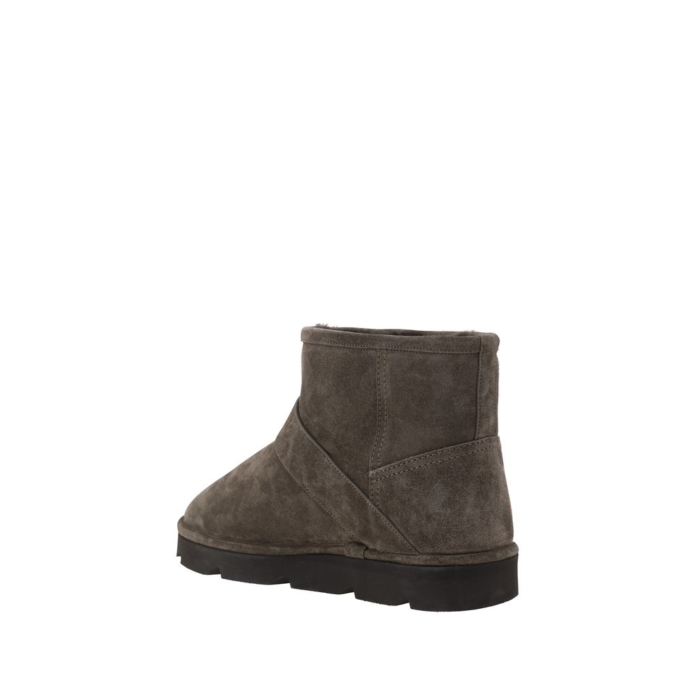 Brunello Cucinelli Brown Calf Leather Bos Taurus Ankle Boots - Image 3
