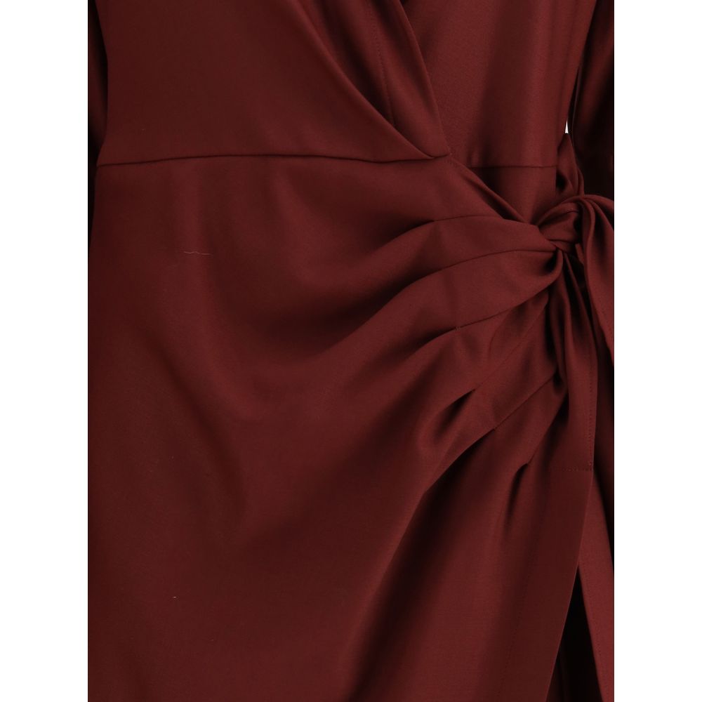 Crida Milano Bordeaux Silk Casual Dress - Image 3