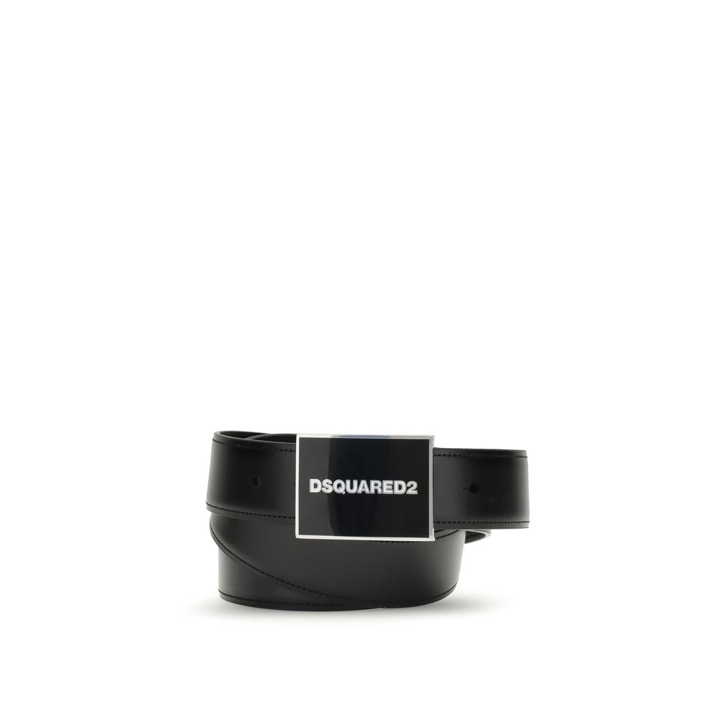 Dsquared² Black Calf Leather Bos Taurus Regular Belt