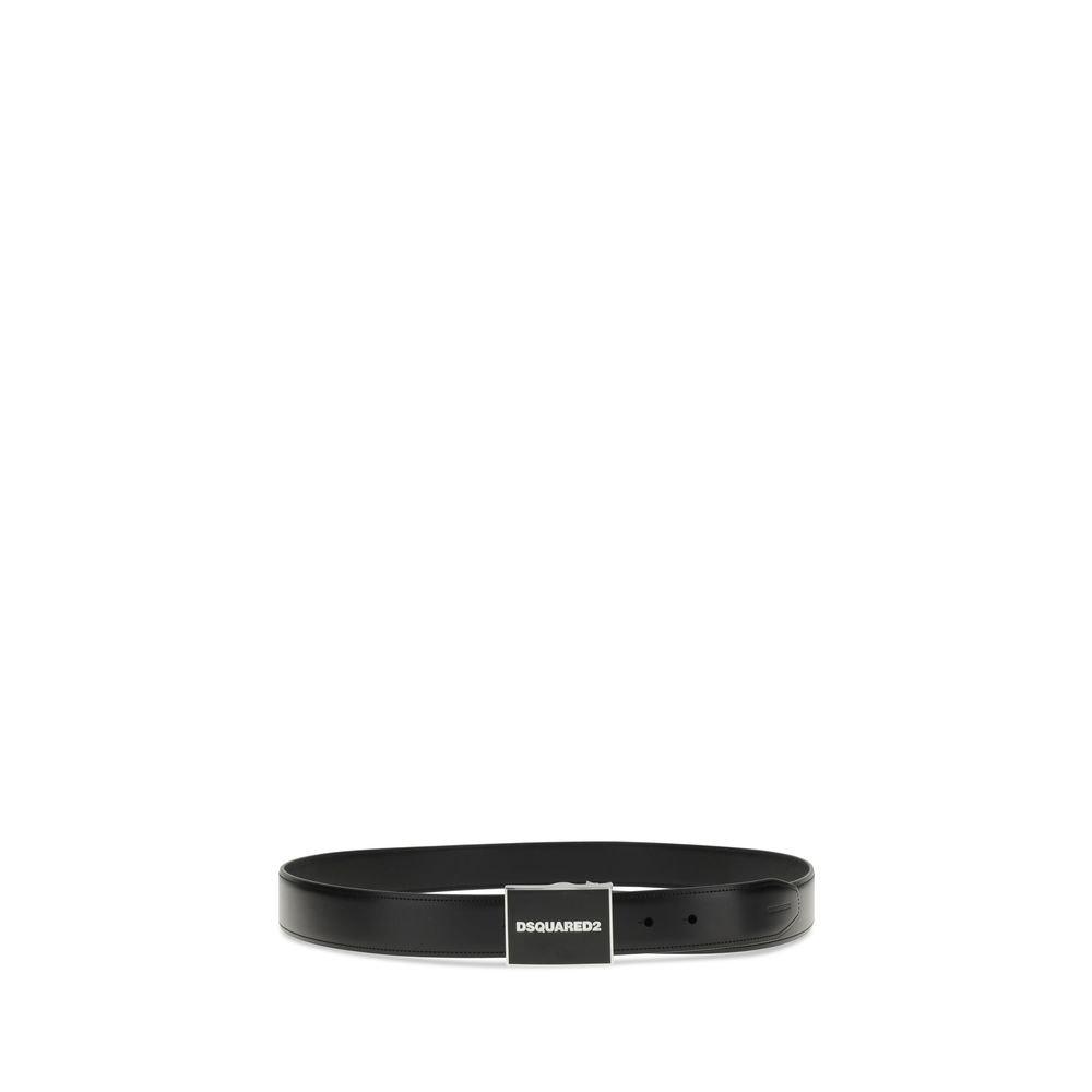Dsquared² Black Calf Leather Bos Taurus Regular Belt - Image 2