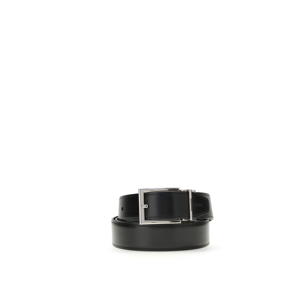Dsquared² Black Calf Leather Bos Taurus Regular Belt - Image 3