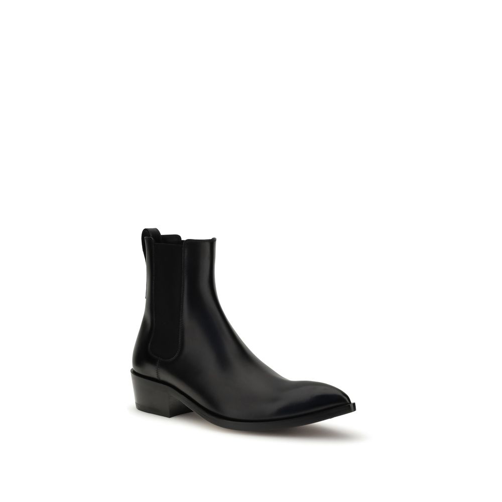 Tom Ford Black Calf Leather Bos Taurus Chelsea Boots - Image 2