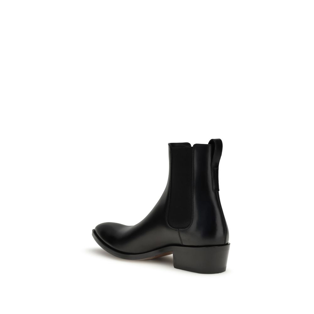 Tom Ford Black Calf Leather Bos Taurus Chelsea Boots - Image 3