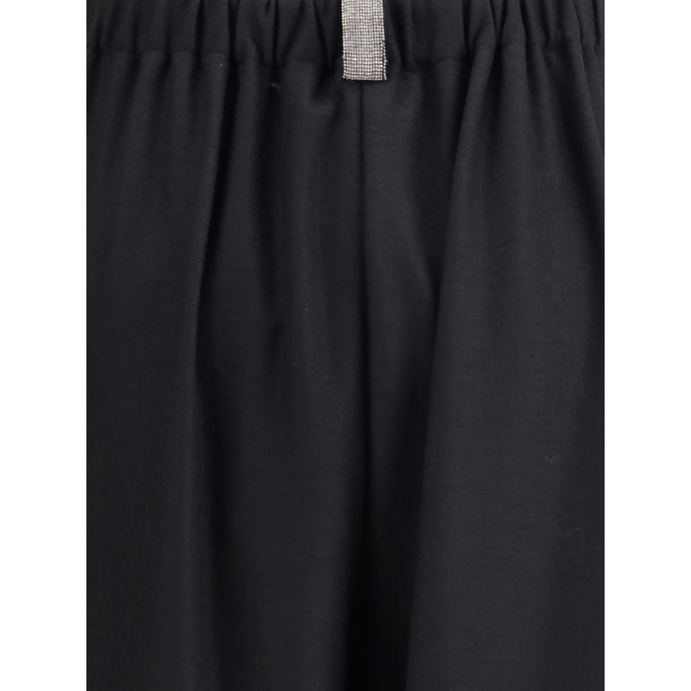 Fabiana Filippi Black Fleece Wool Casual Pants - Image 3