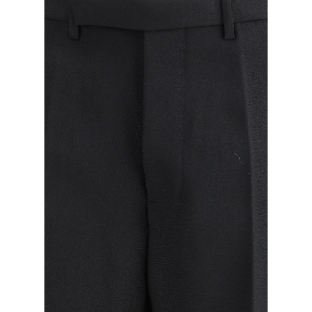Rick Owens Black Fleece Wool Dress Pants - Image 3