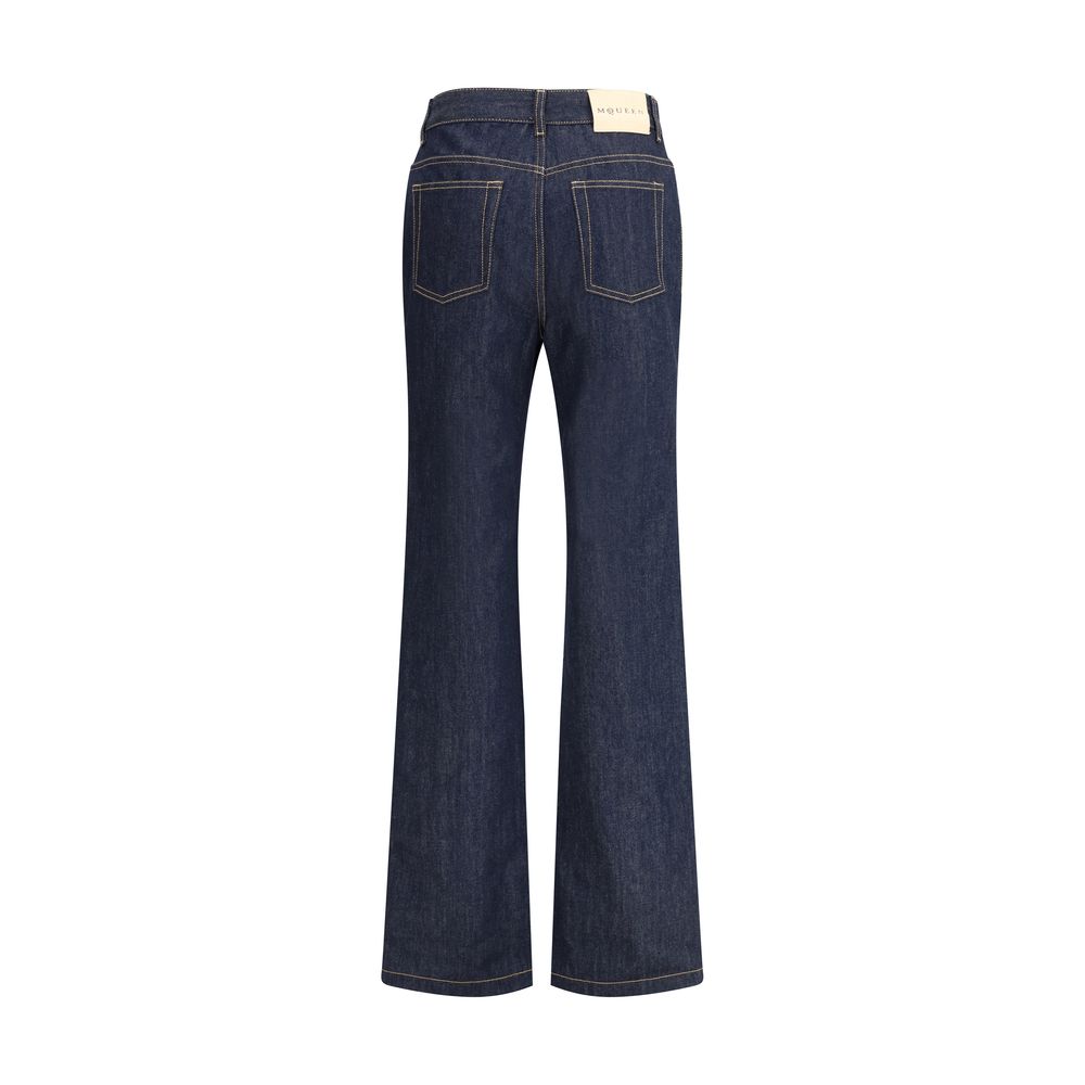 Alexander McQueen Blue Cotton Straight-Leg Jeans - Image 2