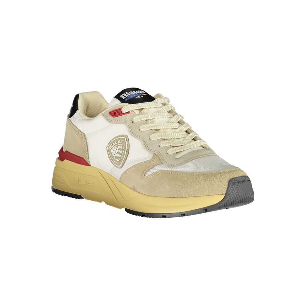 Blauer Beige Polyurethane Men Sneaker - Image 2