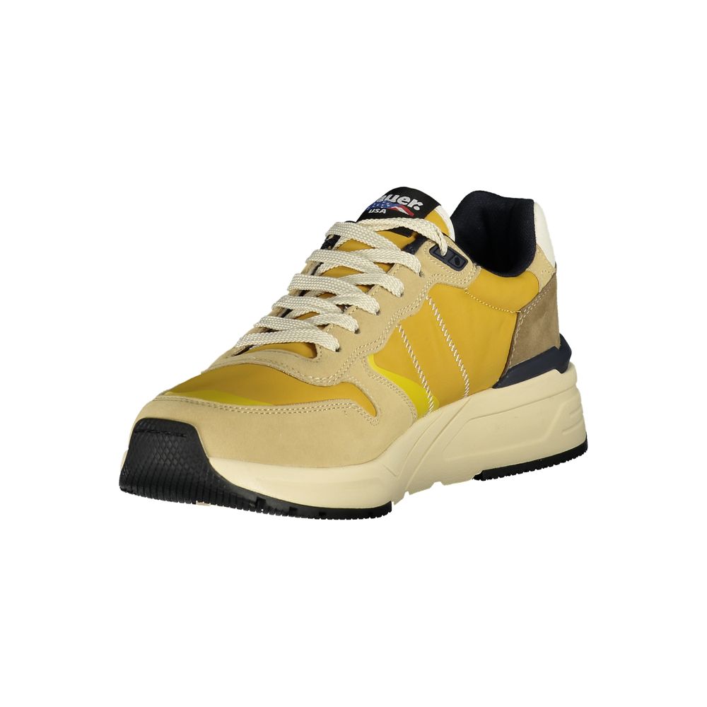 Blauer Beige Polyurethane Men Sneaker - Image 3