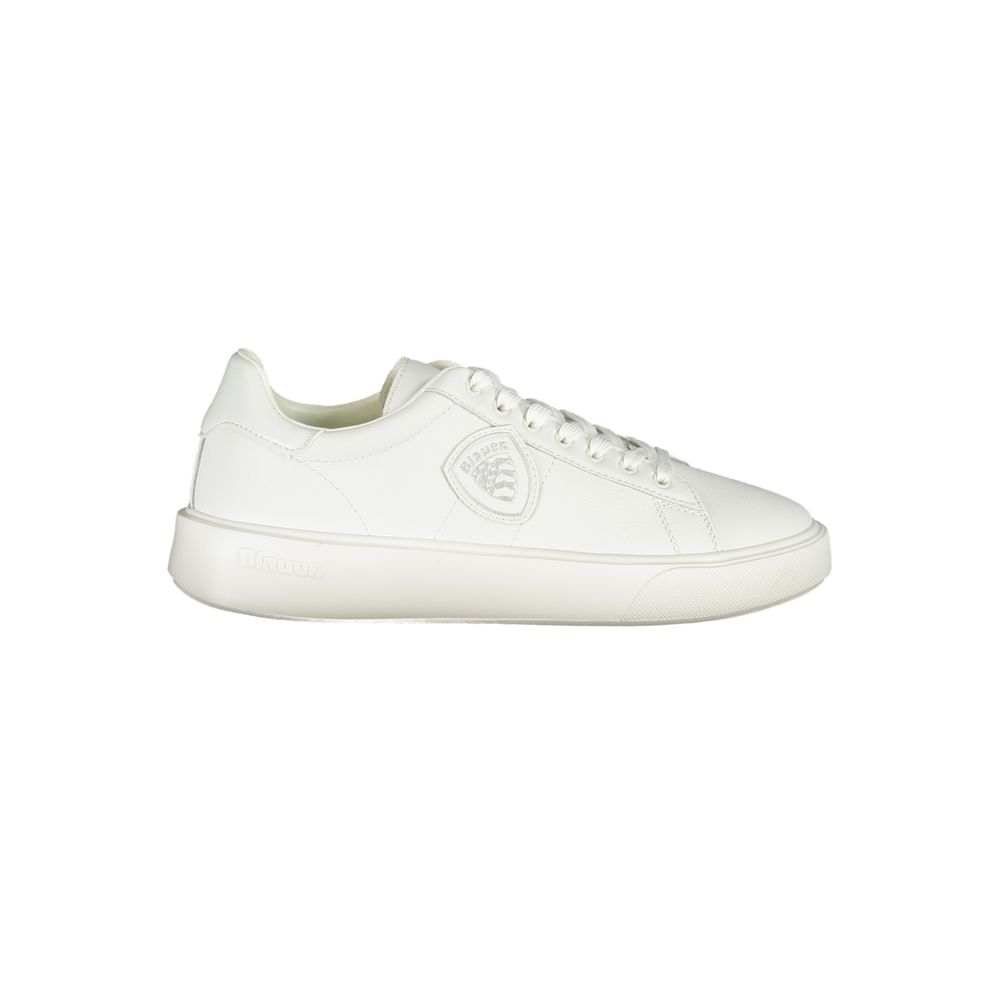 Blauer White Polyurethane Men Sneaker