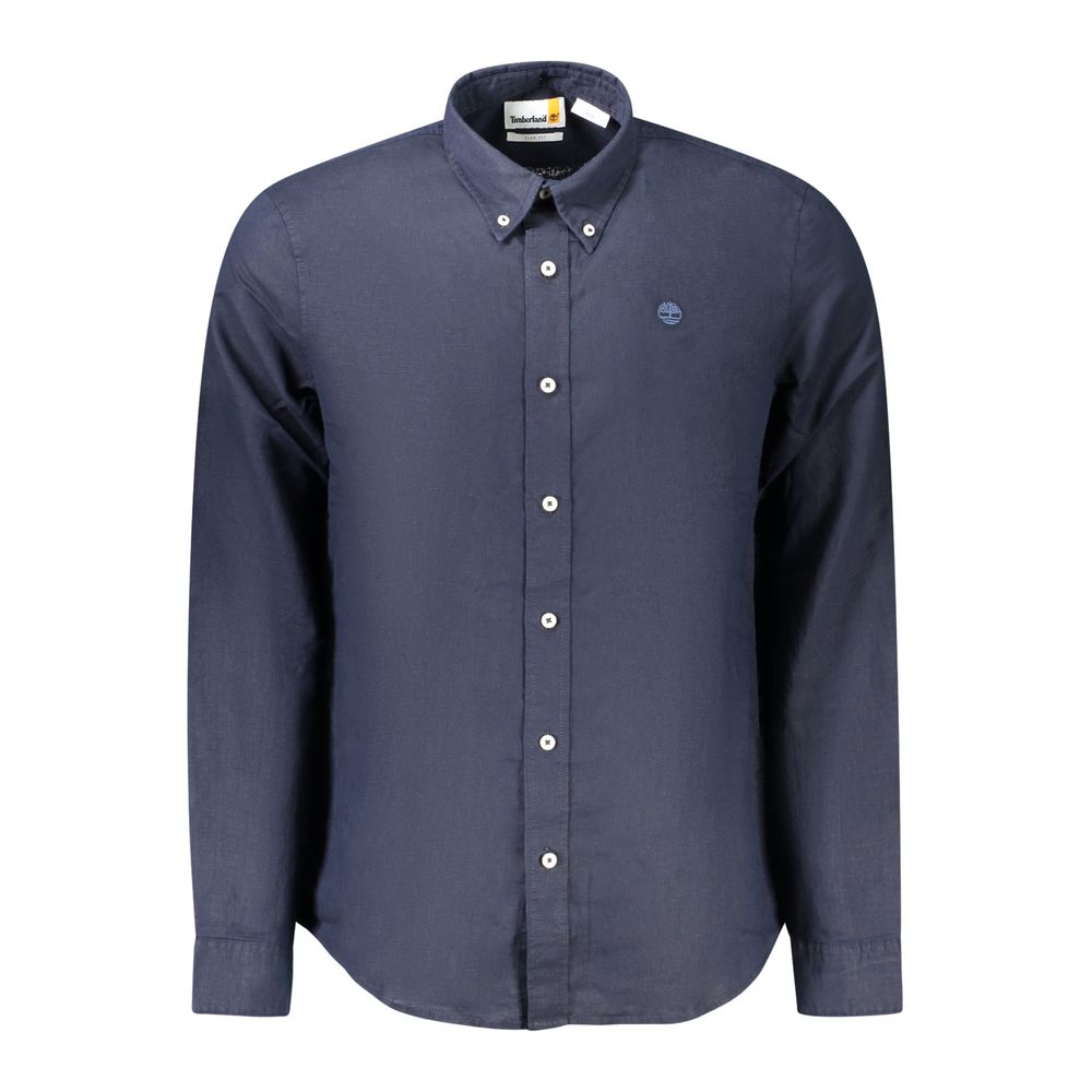 Timberland Blue Linen Men Shirt