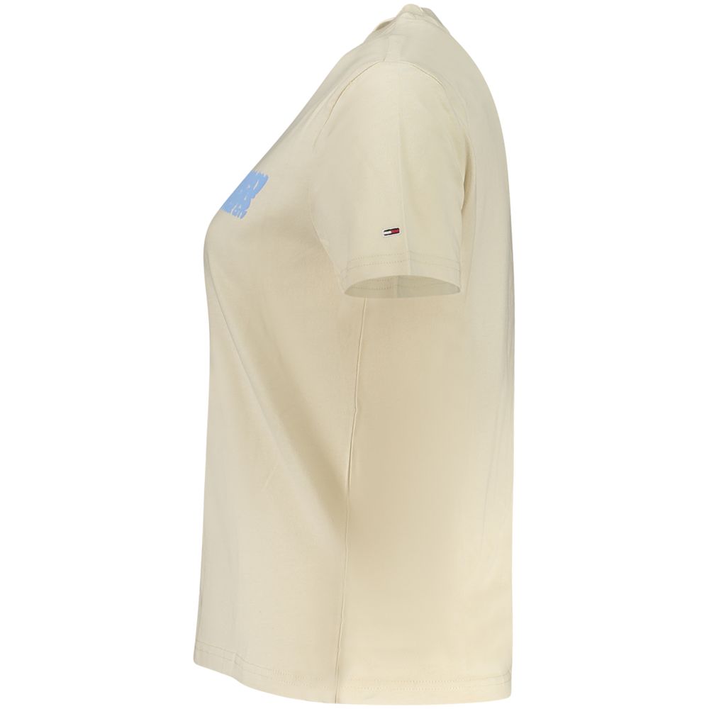Tommy Hilfiger Beige Cotton Women T-Shirt - Image 3