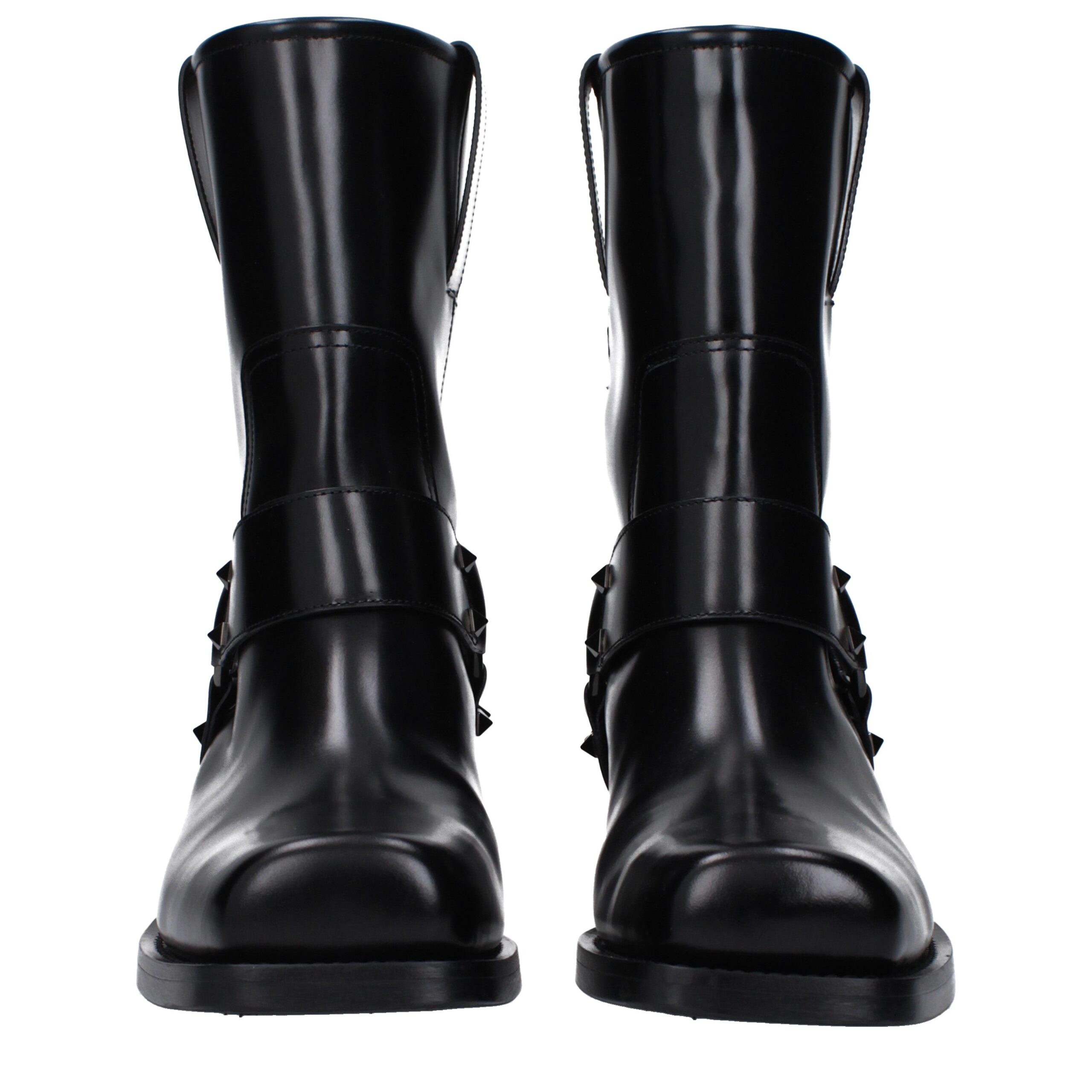 Valentino Garavani Black Leather Ankle Boots - Image 3