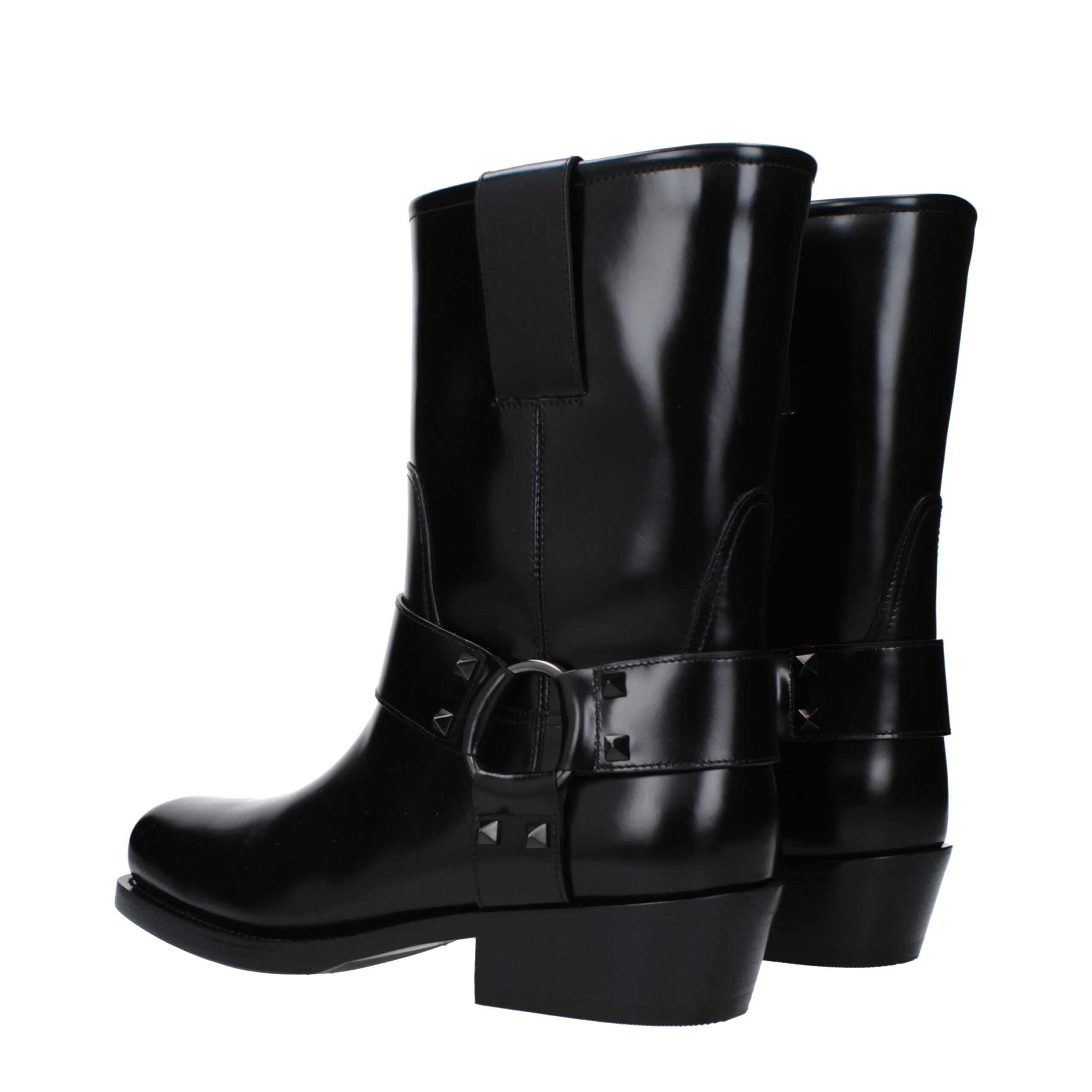 Valentino Garavani Black Leather Ankle Boots - Image 4
