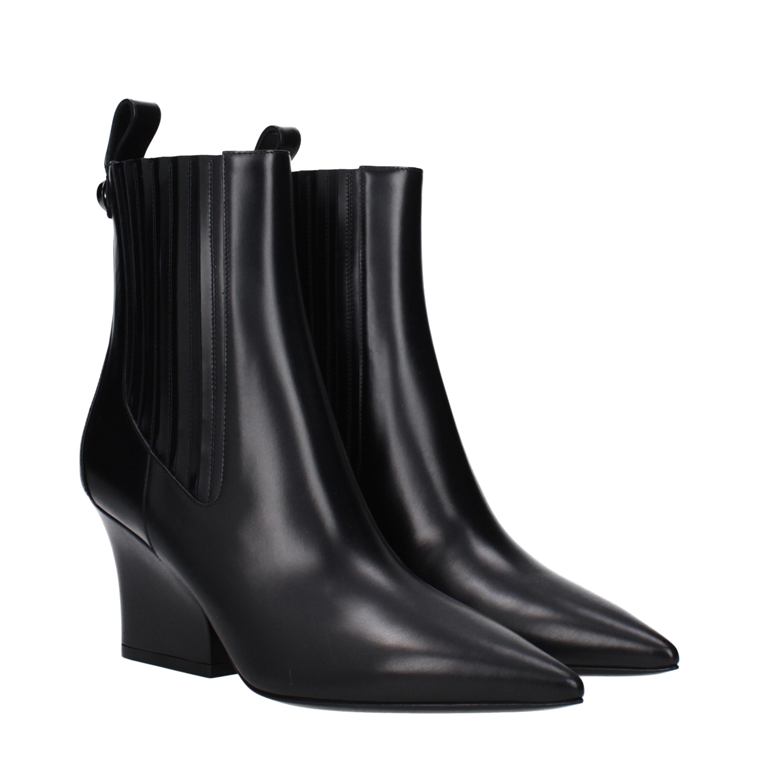 Valentino Garavani Black Leather Ankle Boots - Image 2