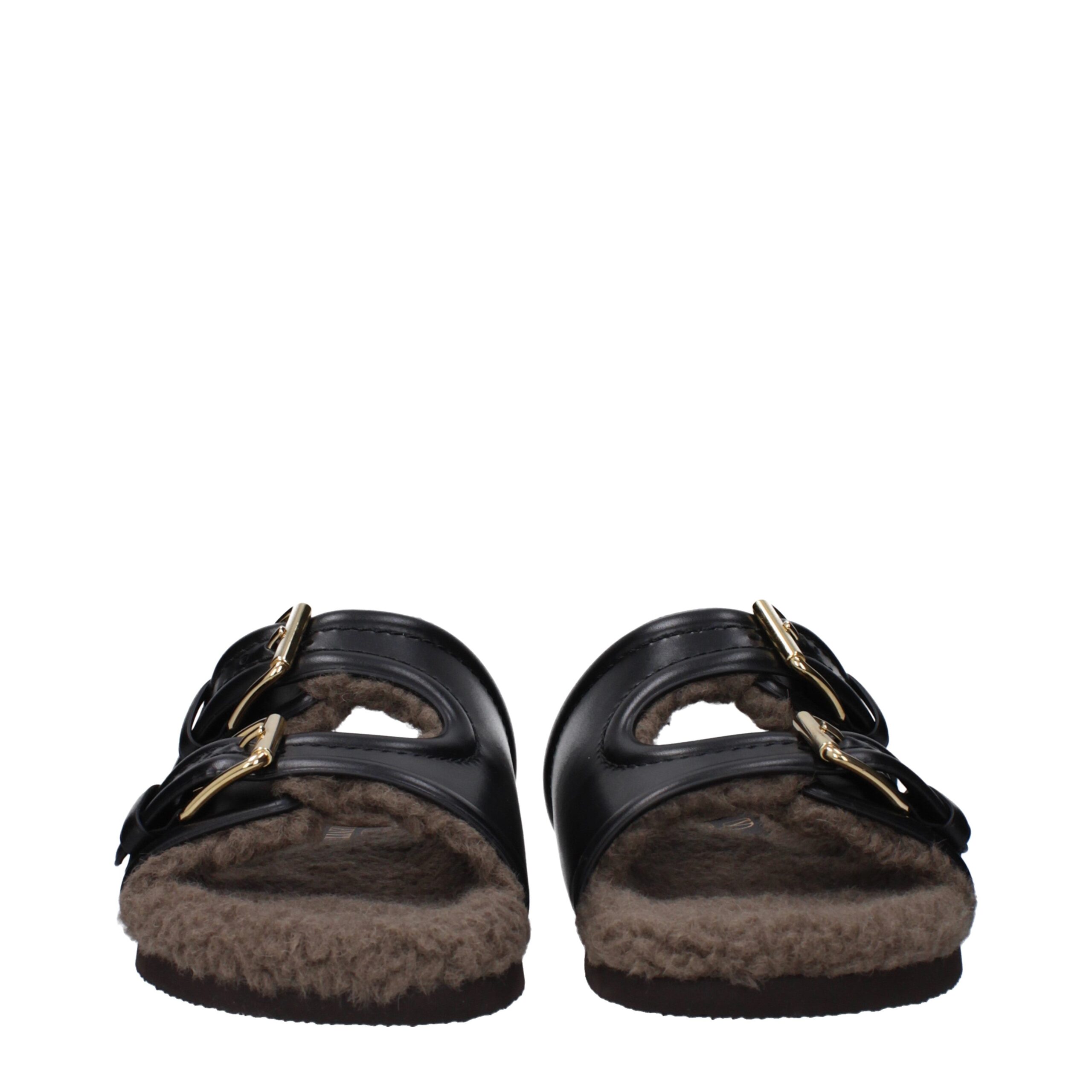 Valentino Garavani Black Leather Slippers - Image 3