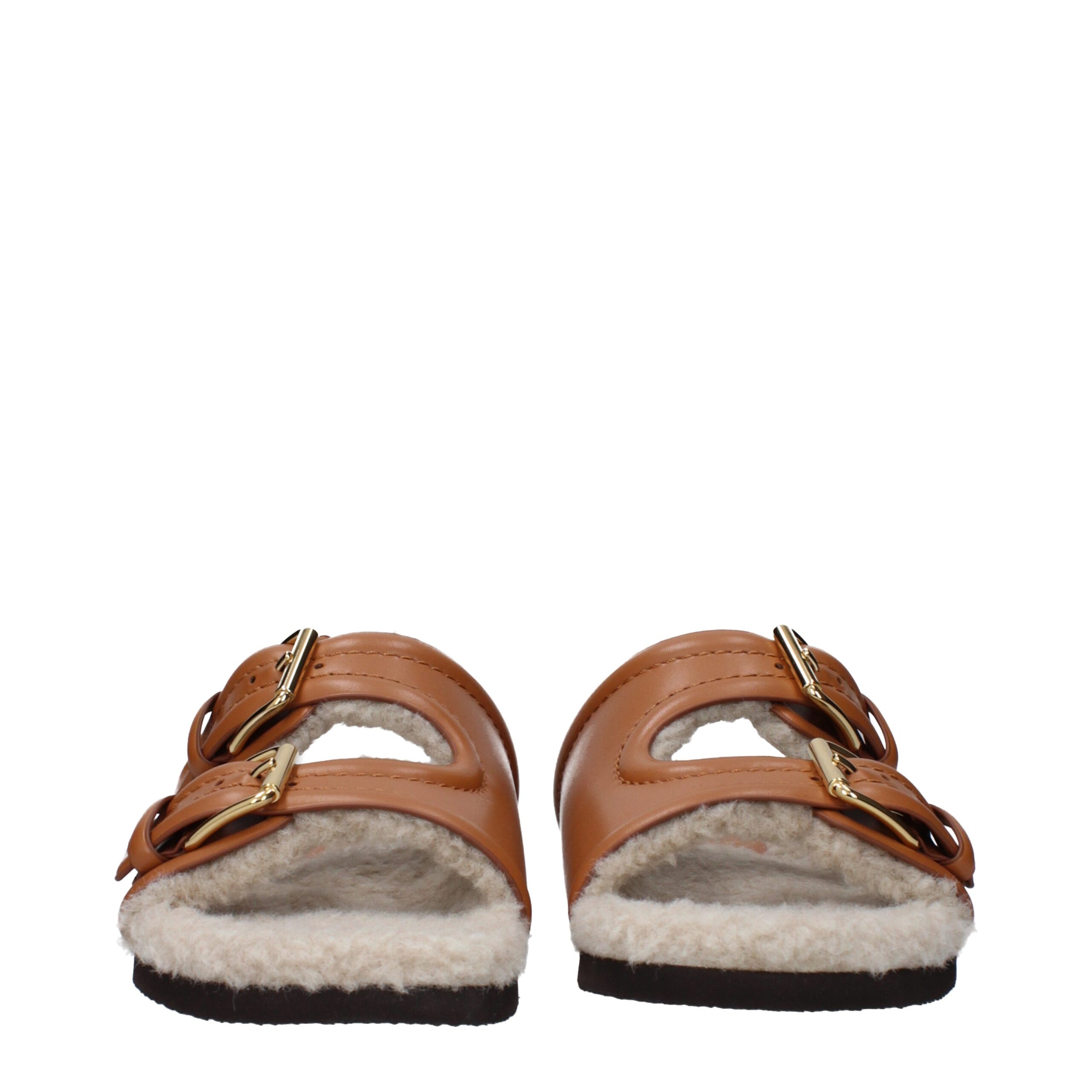 Valentino Garavani Brown Leather Slippers - Image 3