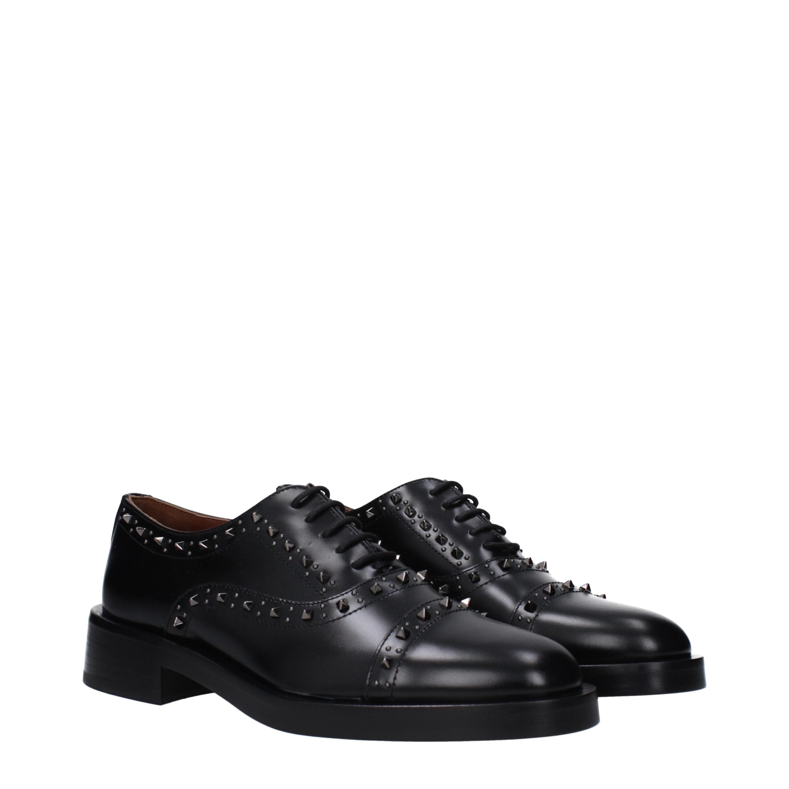 Valentino Garavani Black Leather Oxfords And Derbies - Image 2