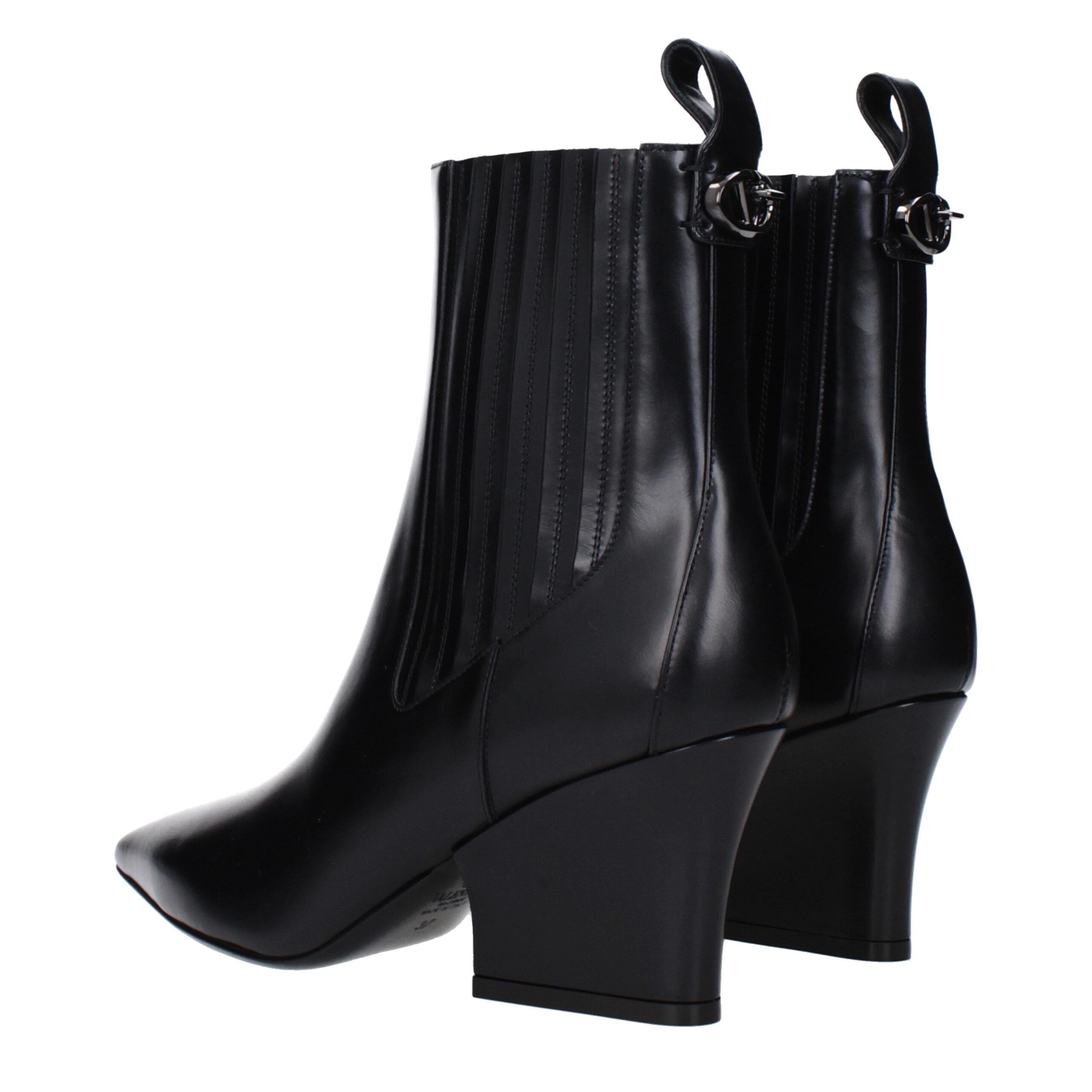 Valentino Garavani Black Leather Ankle Boots - Image 4
