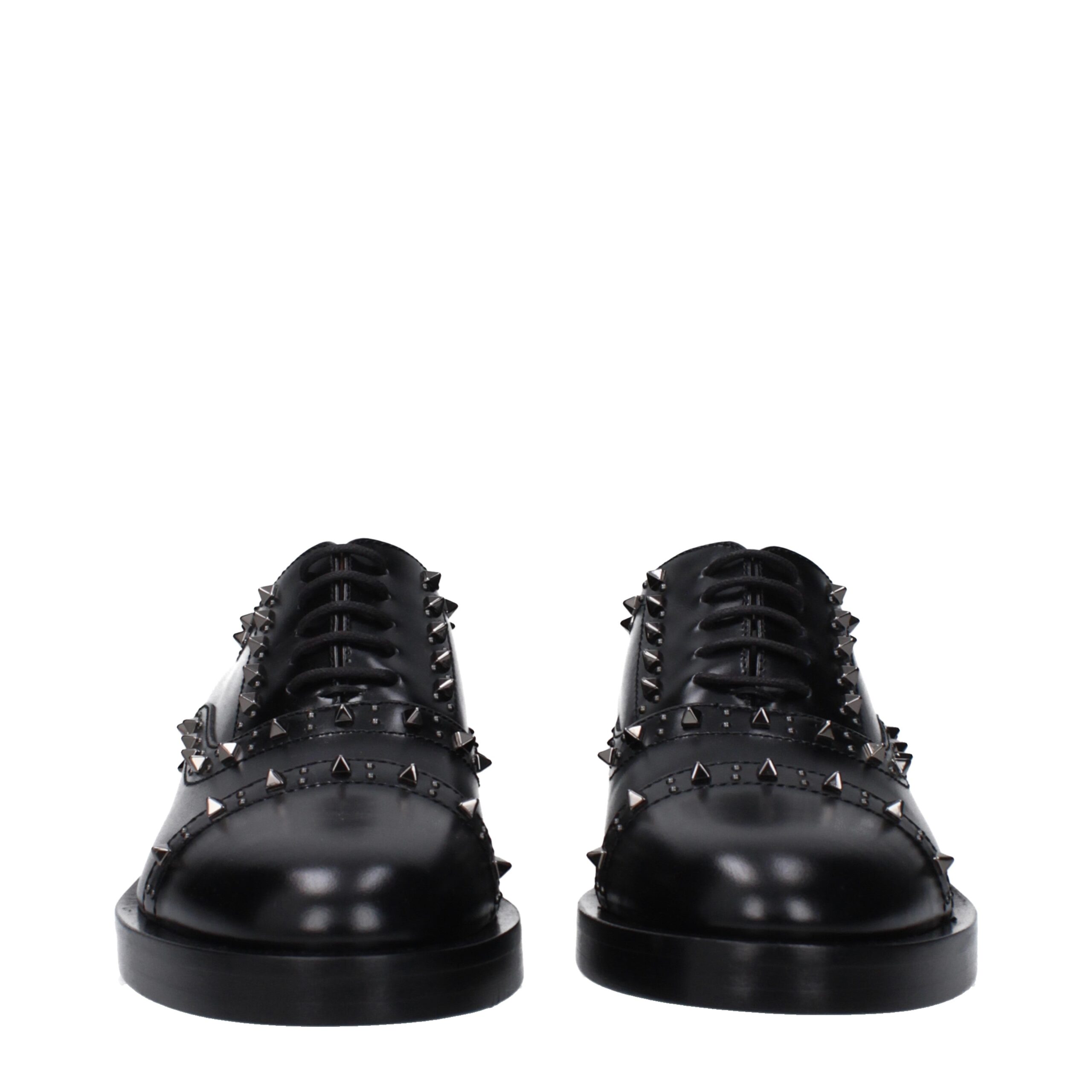 Valentino Garavani Black Leather Oxfords And Derbies - Image 3