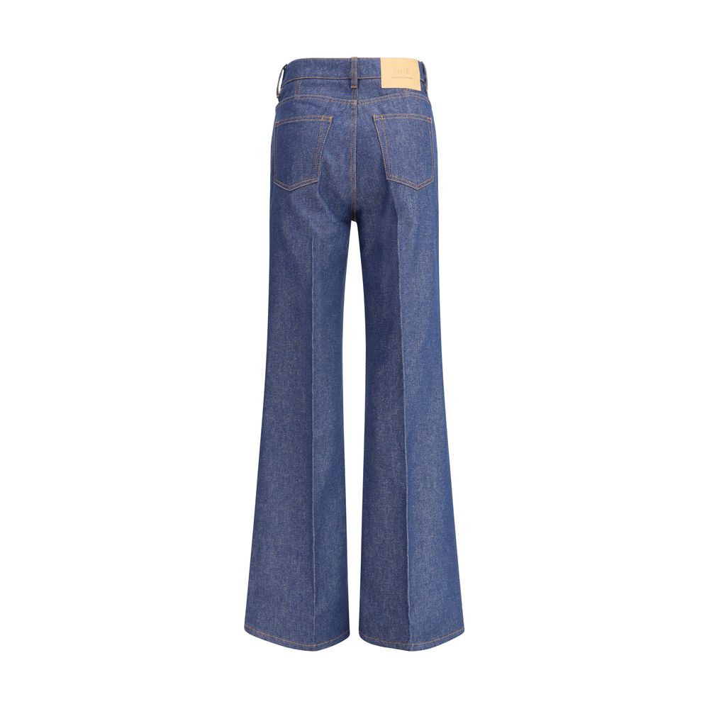 Ami Paris Blue Cotton Flared Jeans - Image 2