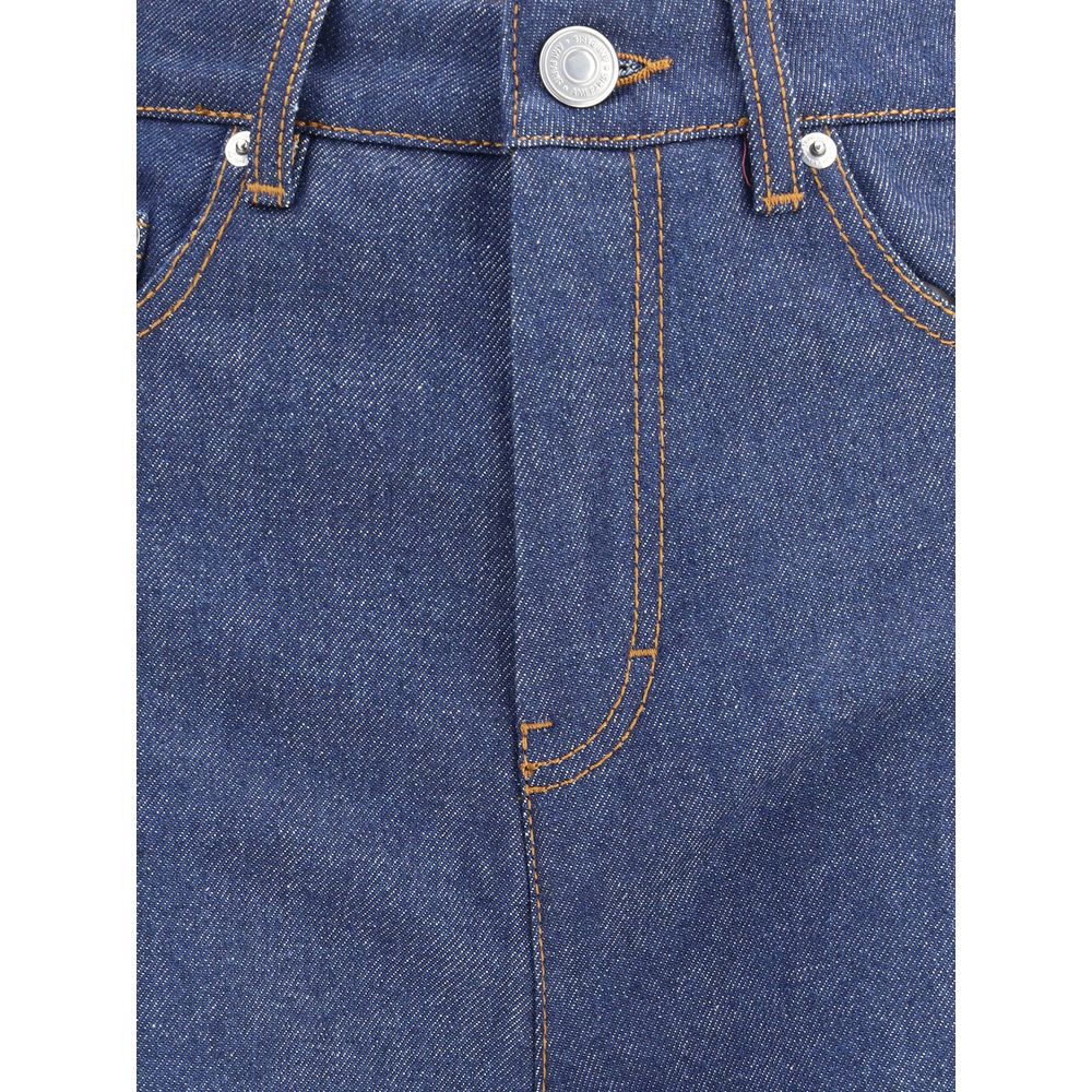 Ami Paris Blue Cotton Flared Jeans - Image 3