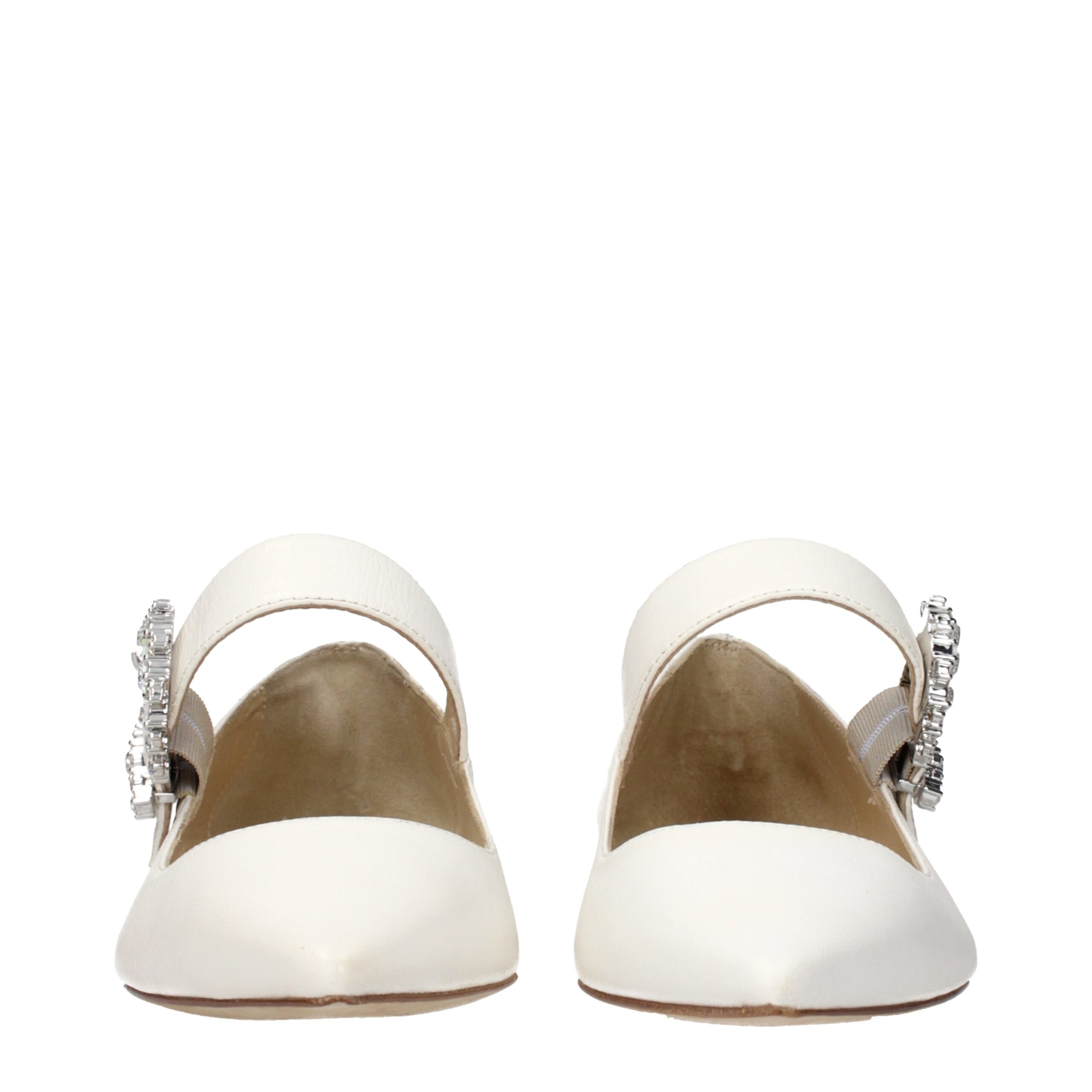 Jimmy Choo White Leather Ballet Flats - Image 3
