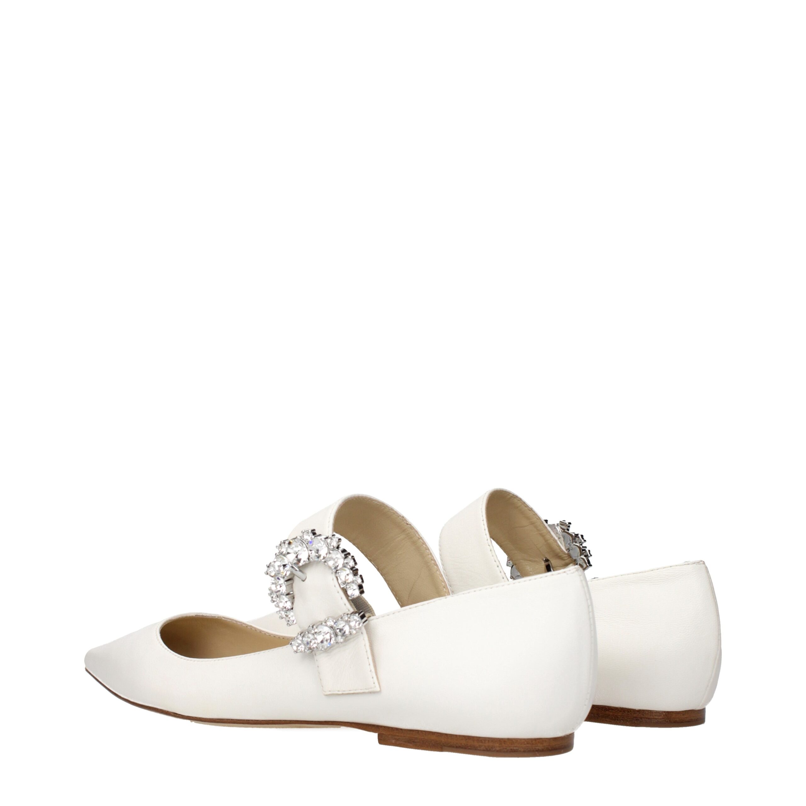 Jimmy Choo White Leather Ballet Flats - Image 4