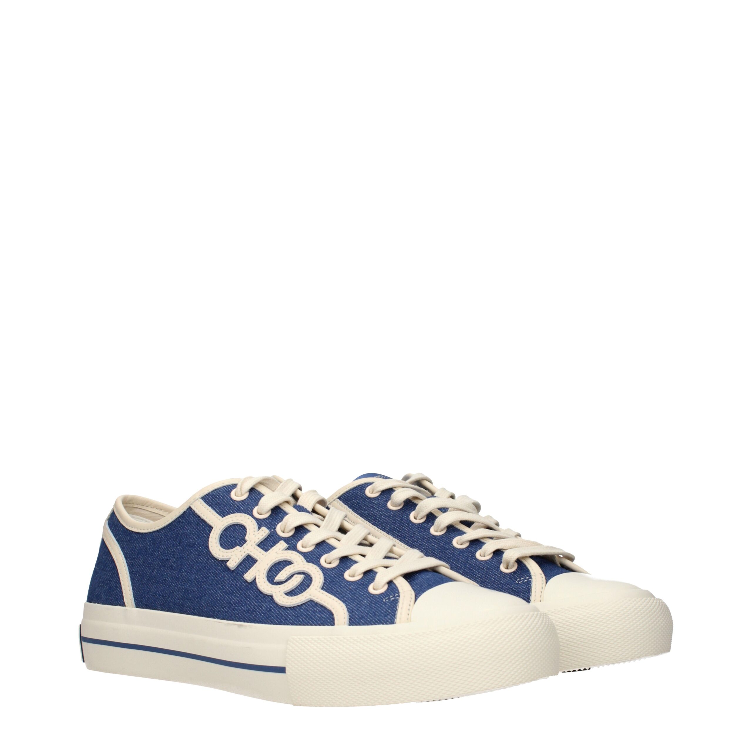 Jimmy Choo Blue Fabric Low Top Sneakers - Image 2