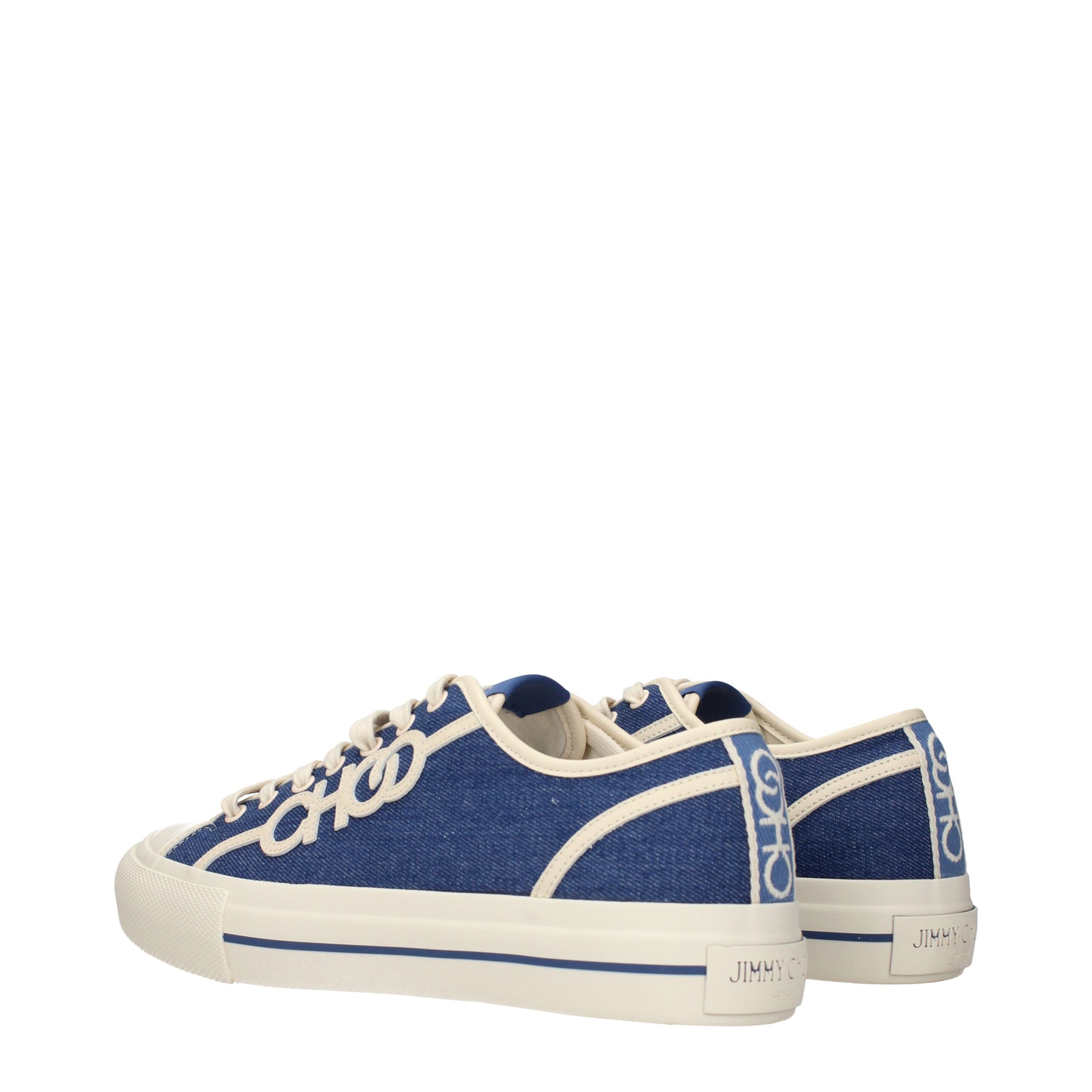 Jimmy Choo Blue Fabric Low Top Sneakers - Image 4