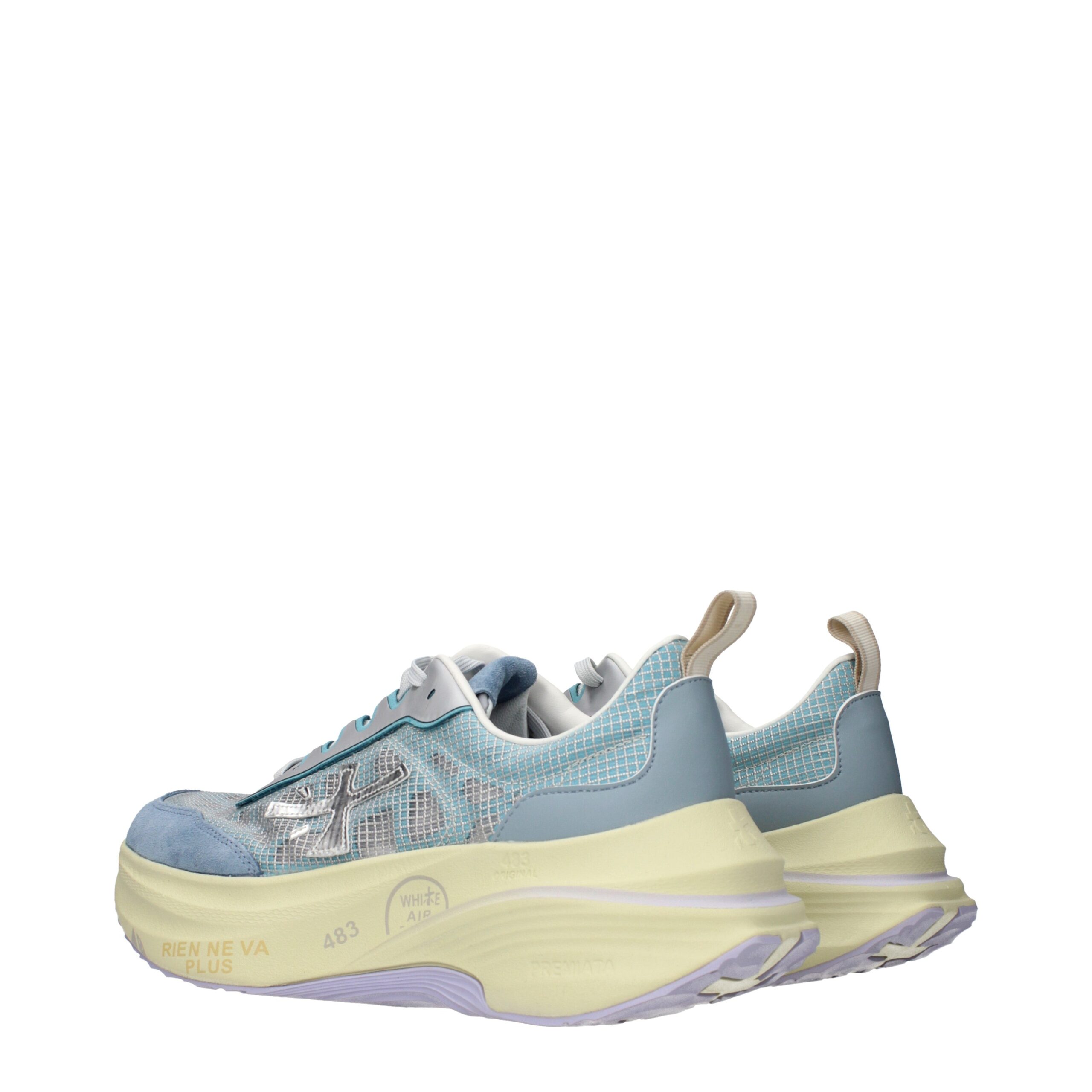 Premiata Light Blue Fabric Sneakers - Image 4