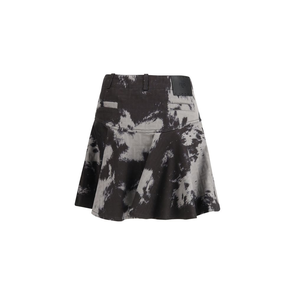 Fendi Black Cotton Mini Skirt - Image 2