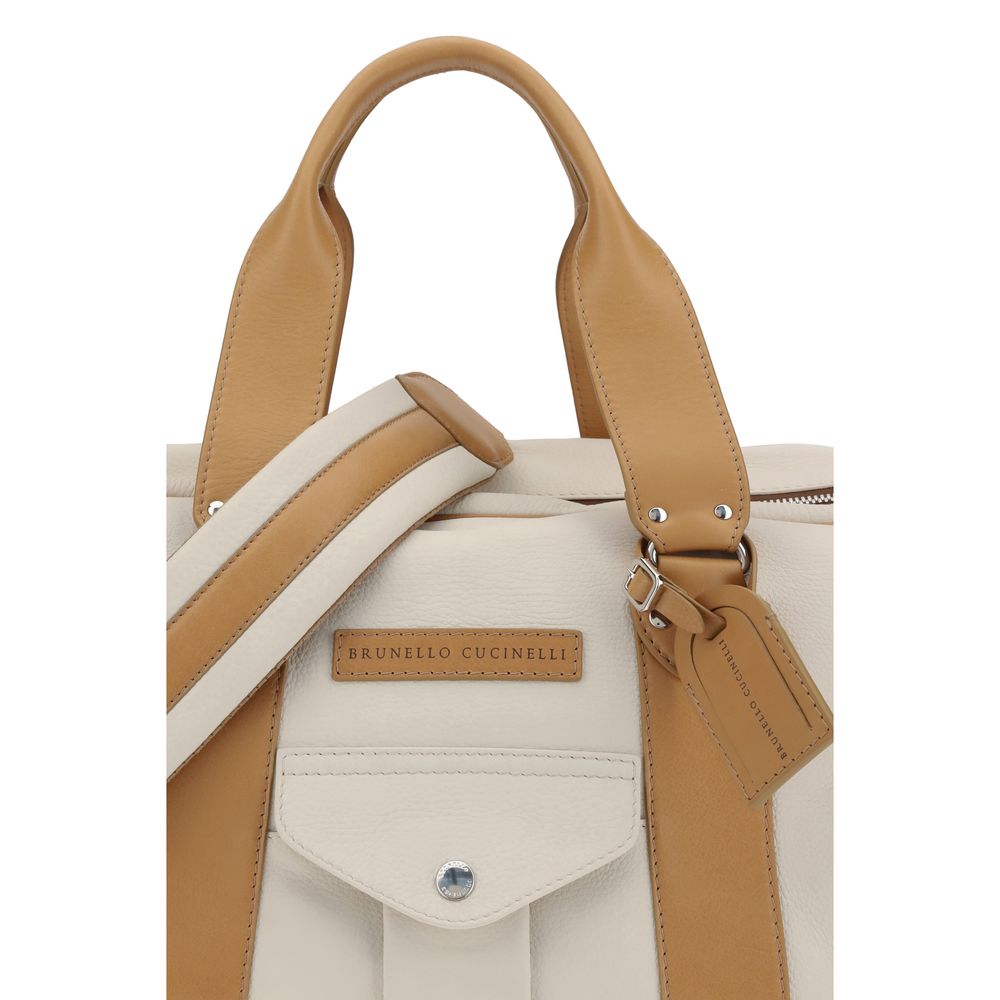 Brunello Cucinelli Beige Calf Leather Bos Taurus Luggage And Travel - Image 4