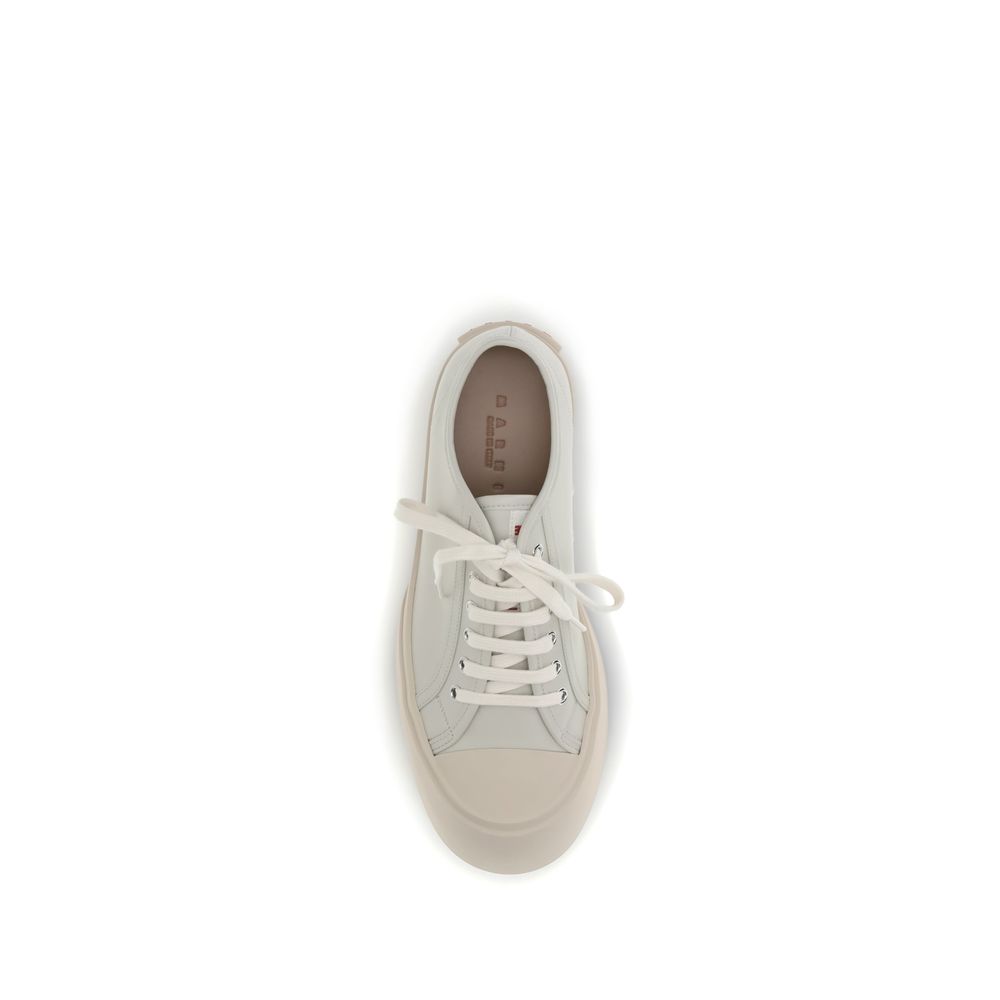 Marni White Napa Leather / Calf Bos Taurus Sneakers - Image 4
