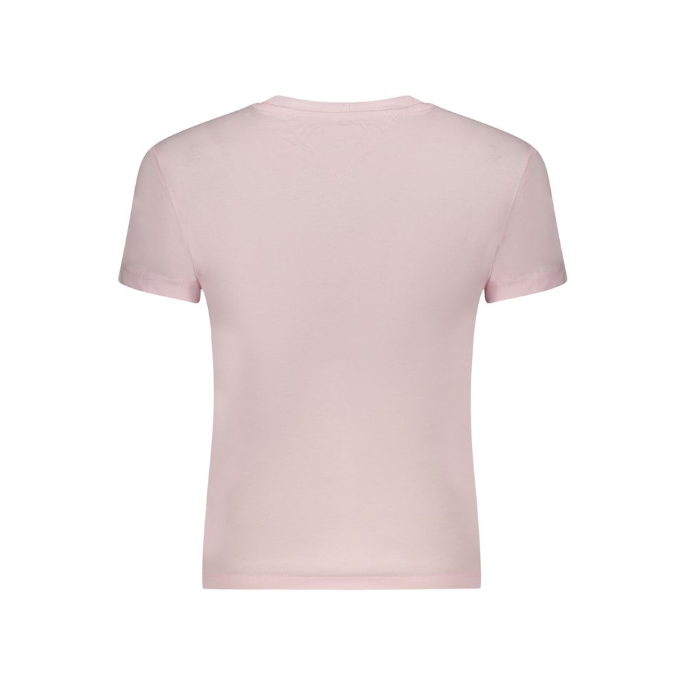 Tommy Hilfiger Pink Cotton Women T-Shirt - Image 2