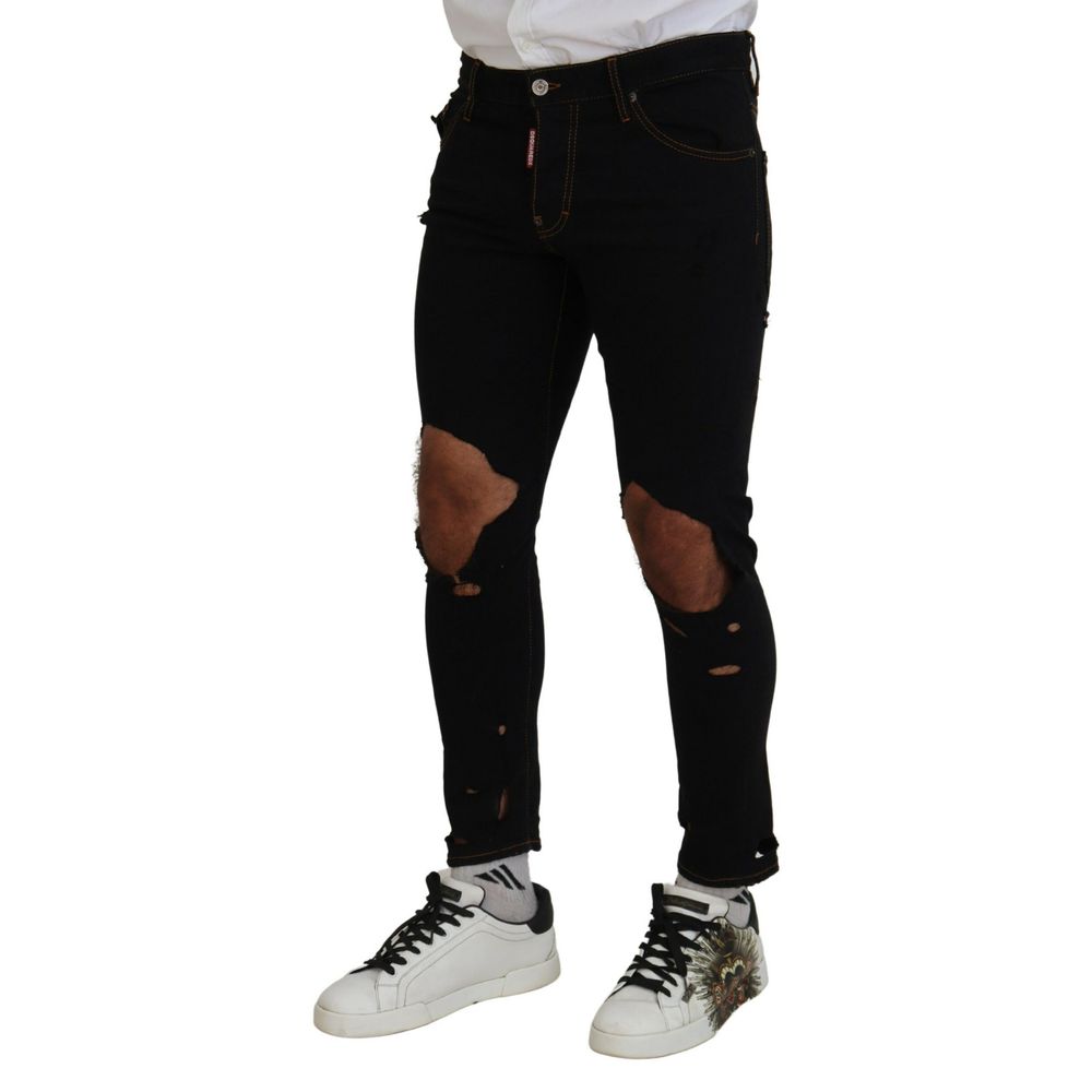 Dsquared² Black Cotton Skinny Pants - Image 2