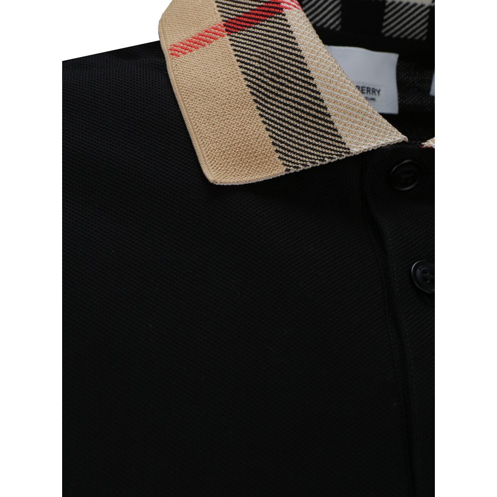 Burberry Black Cotton Polo Shirt - Image 3