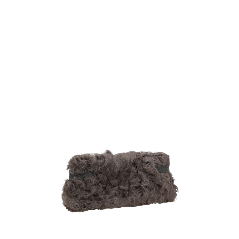 Brunello Cucinelli Brown Fur Clutch Bag - Image 3