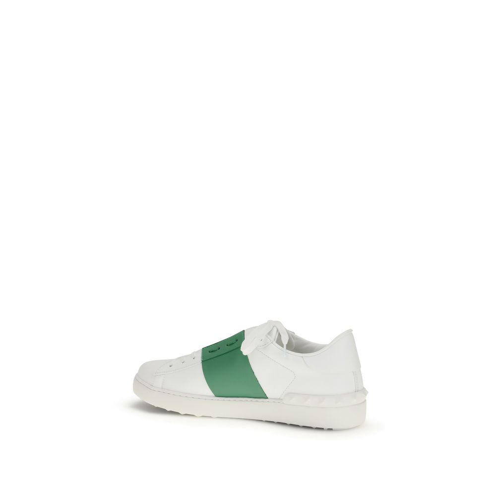 Valentino Garavani White Calf Leather Bos Taurus Low Top Sneakers - Image 3