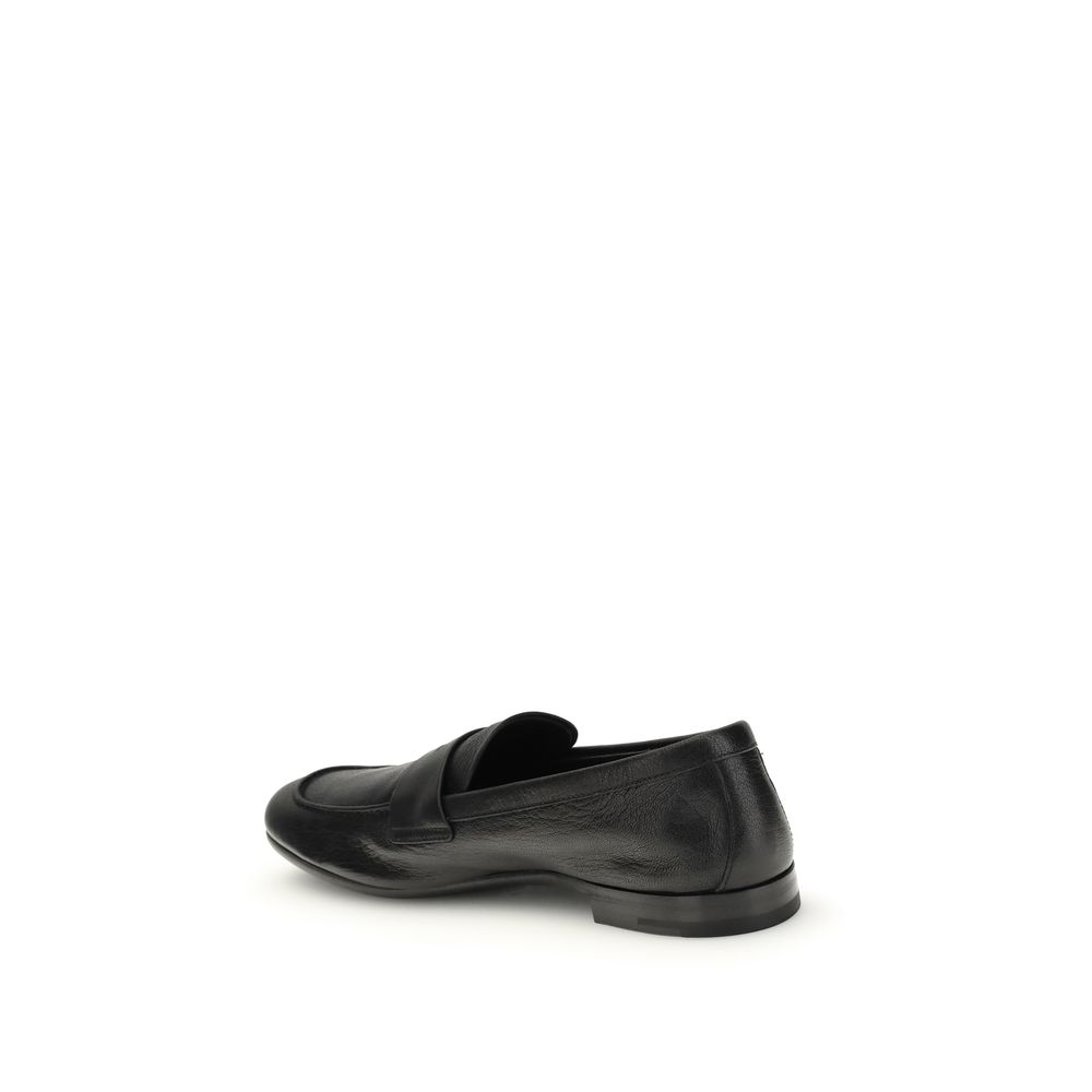 Prada Black Goatskin Slip-On Loafers - Image 3
