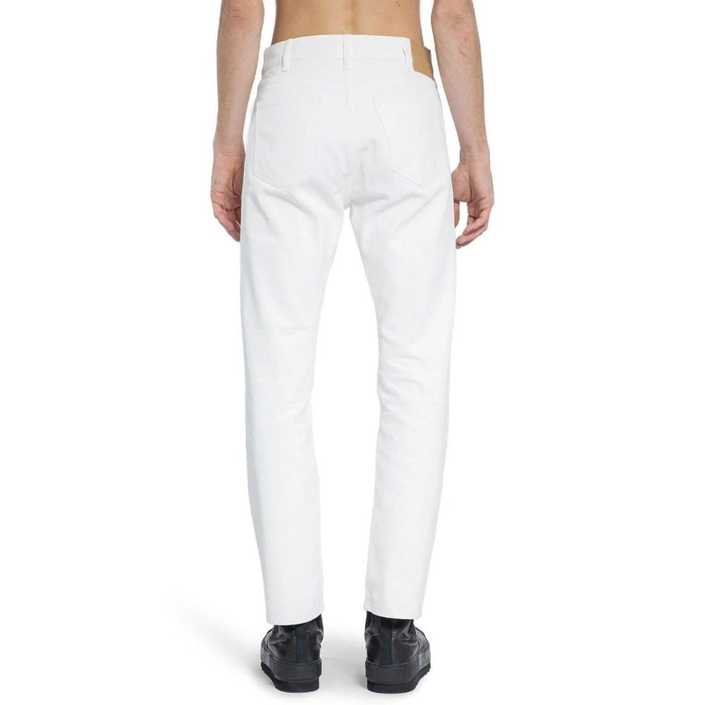 Celine White Cotton Straight-Leg Jeans - Image 3